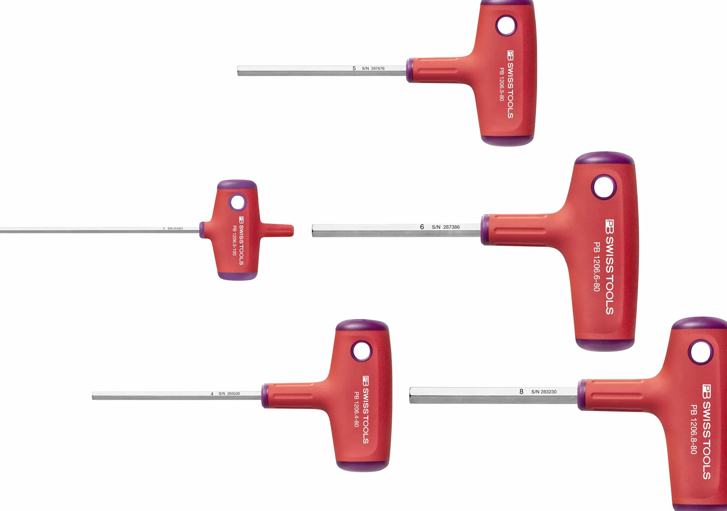 Wkrętaki imbusowe 3-10 mm z rękojeścią poprzeczną PB Swiss Tools, zestaw 6-częściowy