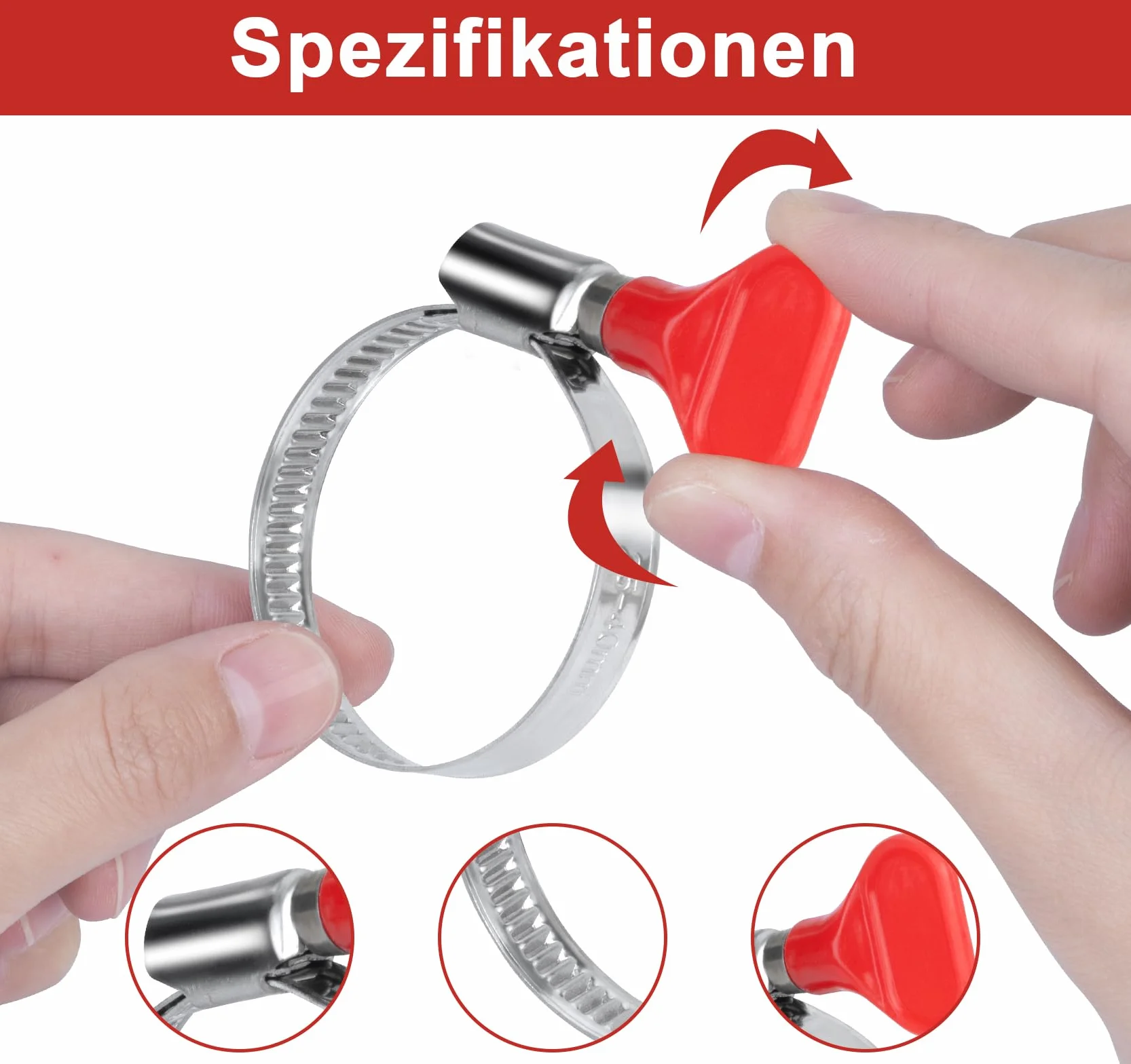 ilauke Zestaw 12 obejm do węża, 25-40 mm, regulowane zaciski do węży, zaciski do rur, stal nierdzewna, zacisk do węża z uchwytem, do basenu, pralki, rury wodnej, rury gazowej, ogrodu, samochodu