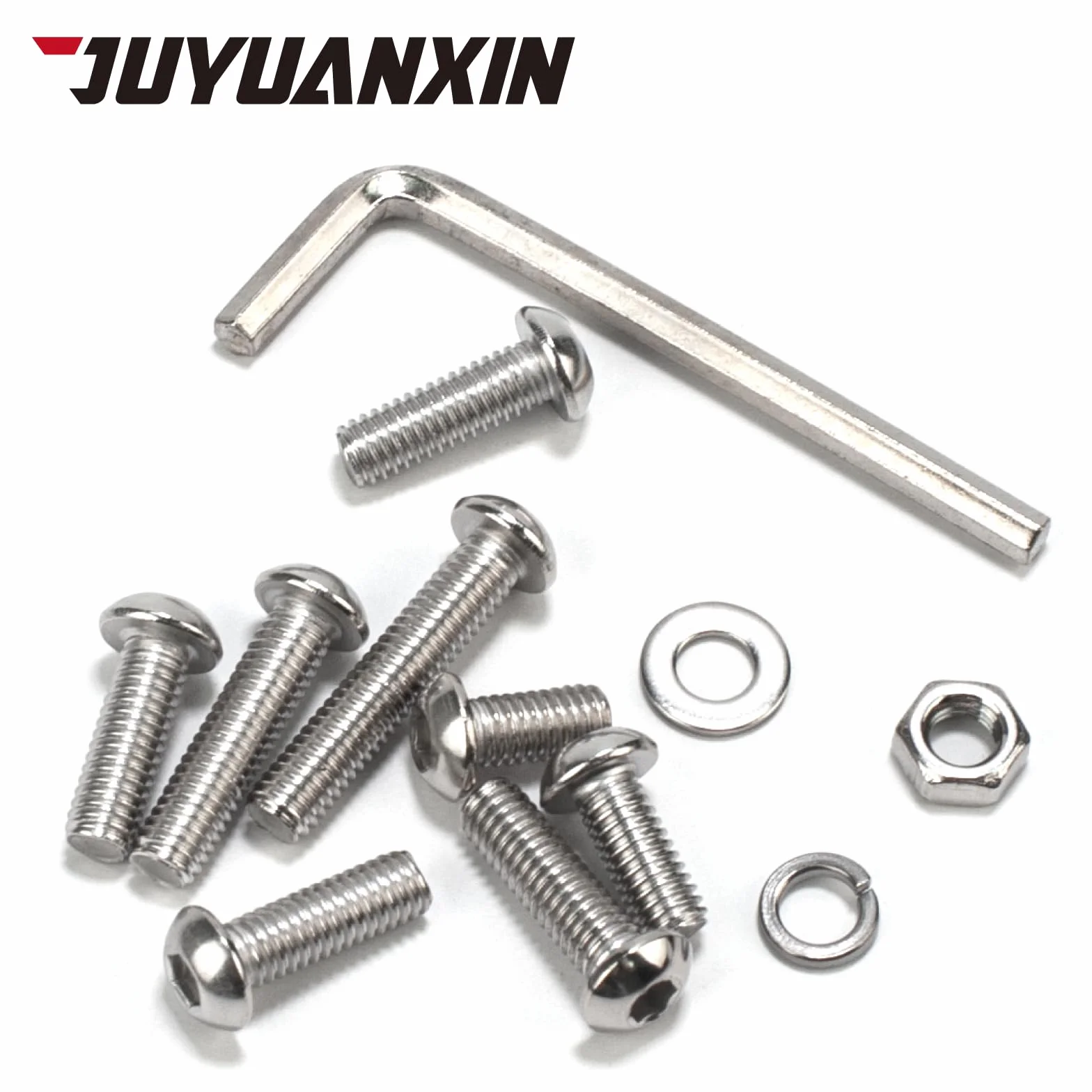 Zestaw 60 śrub M6 x 12 mm, śruby z łbem soczewkowym, zestaw nakrętek ze stali nierdzewnej, okrągłe śruby z łbem sześciokątnym z nakrętkami, śruby maszynowe, zestawy śrub gwintowanych i podkładek