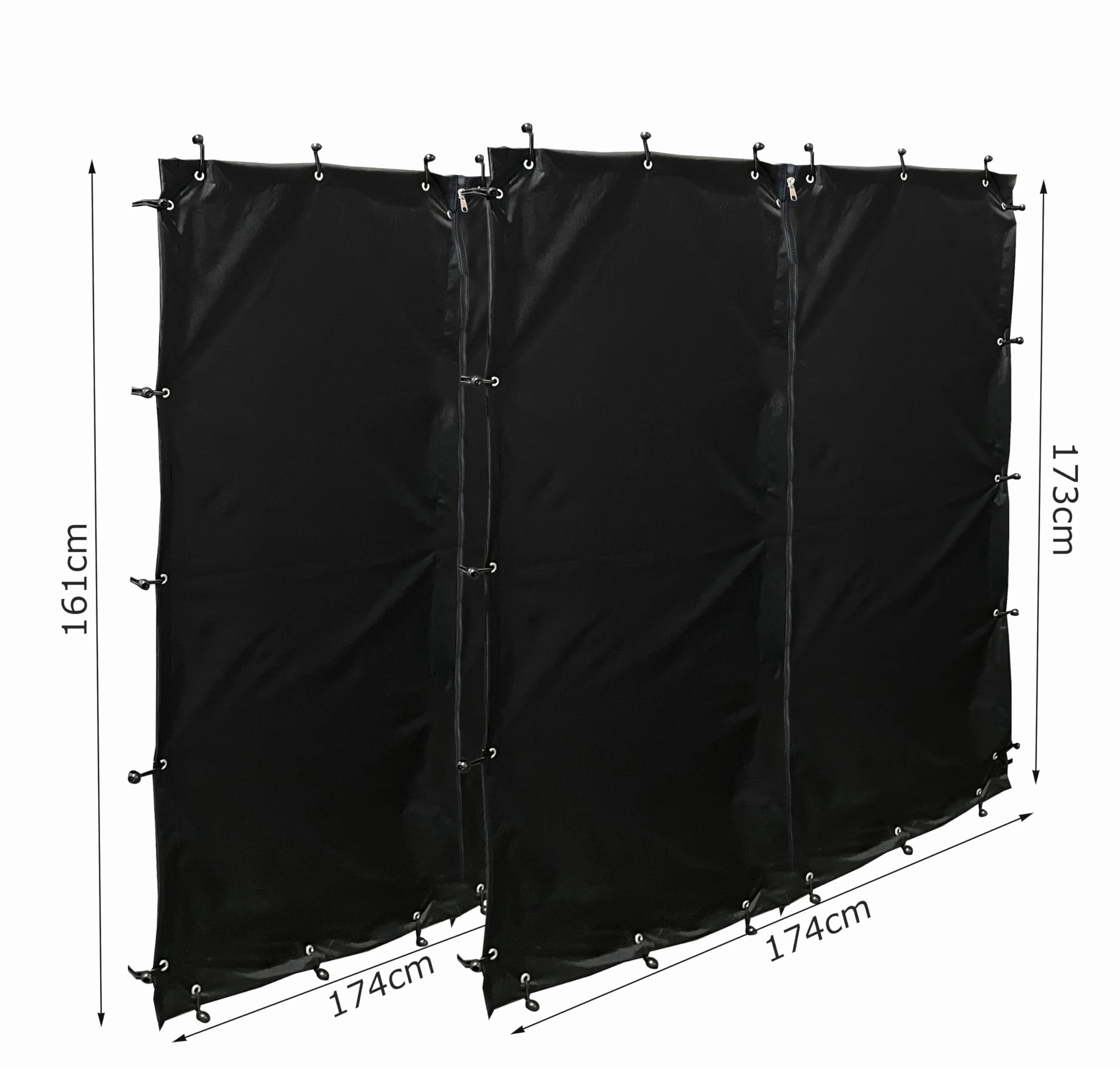 Quick Star zestaw ochrony przed warunkami atmosferycznymi na drewno kominkowe XXL 185x70x185 cm PCW czarny