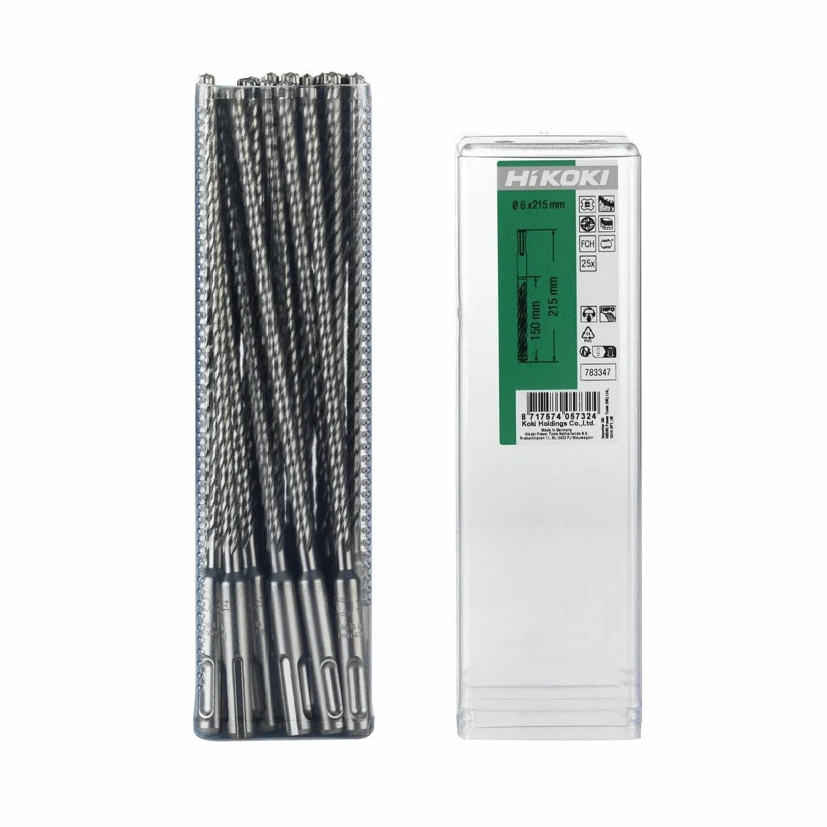Hitachi 783342 zestaw wierteł SDS-Plus z 4 ostrzami, 5 x 160 mm, długość 100 mm