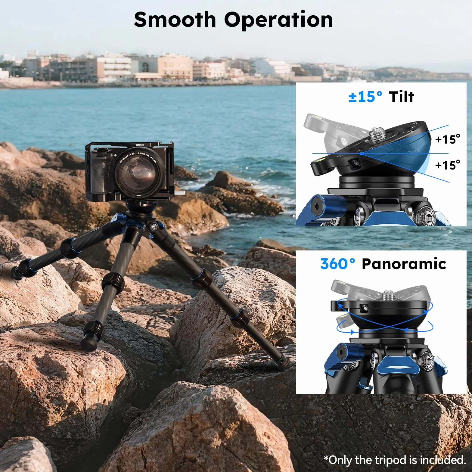 SIRUI AM-223L Mini statyw węglowy do kamery DSLR, 15 kg, 36 cm