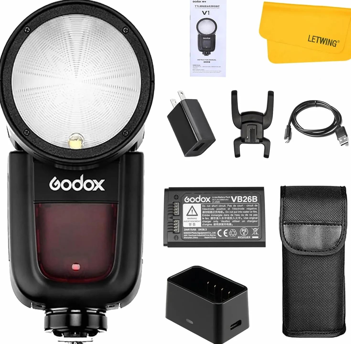 Godox V1-C lampa błyskowa do kamery Canon 2,4G HSS TTTL 1/8000 480 Full Power Shots LED