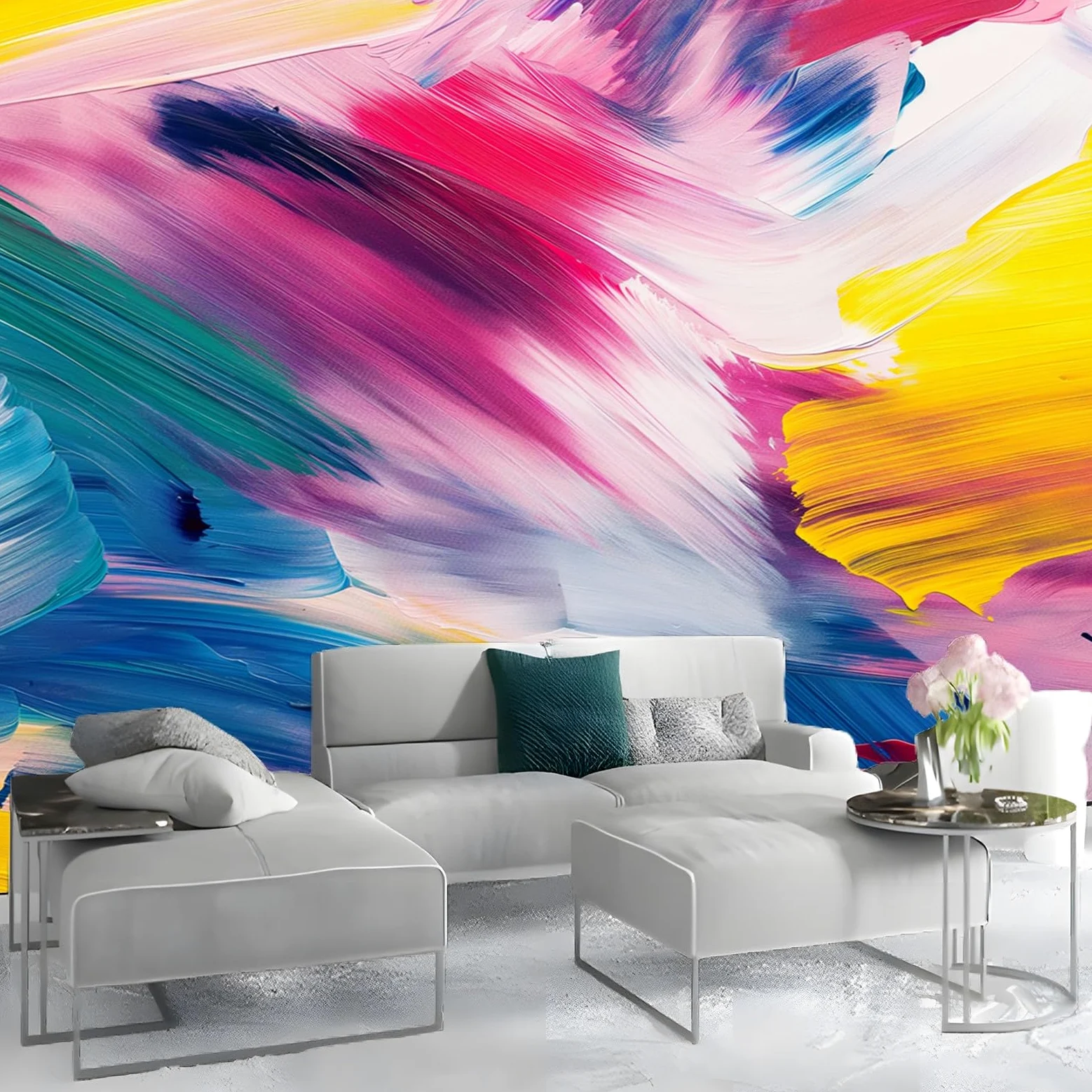 Fototapeta, abstrakcyjny obraz, kolor, graffiti, farba, włóknina, druk artystyczny, kolorowy mural ścienny, dekoracja, plakat, obraz, 300 x 210 cm (szer. x wys.), do salonu, sypialni i jadalni