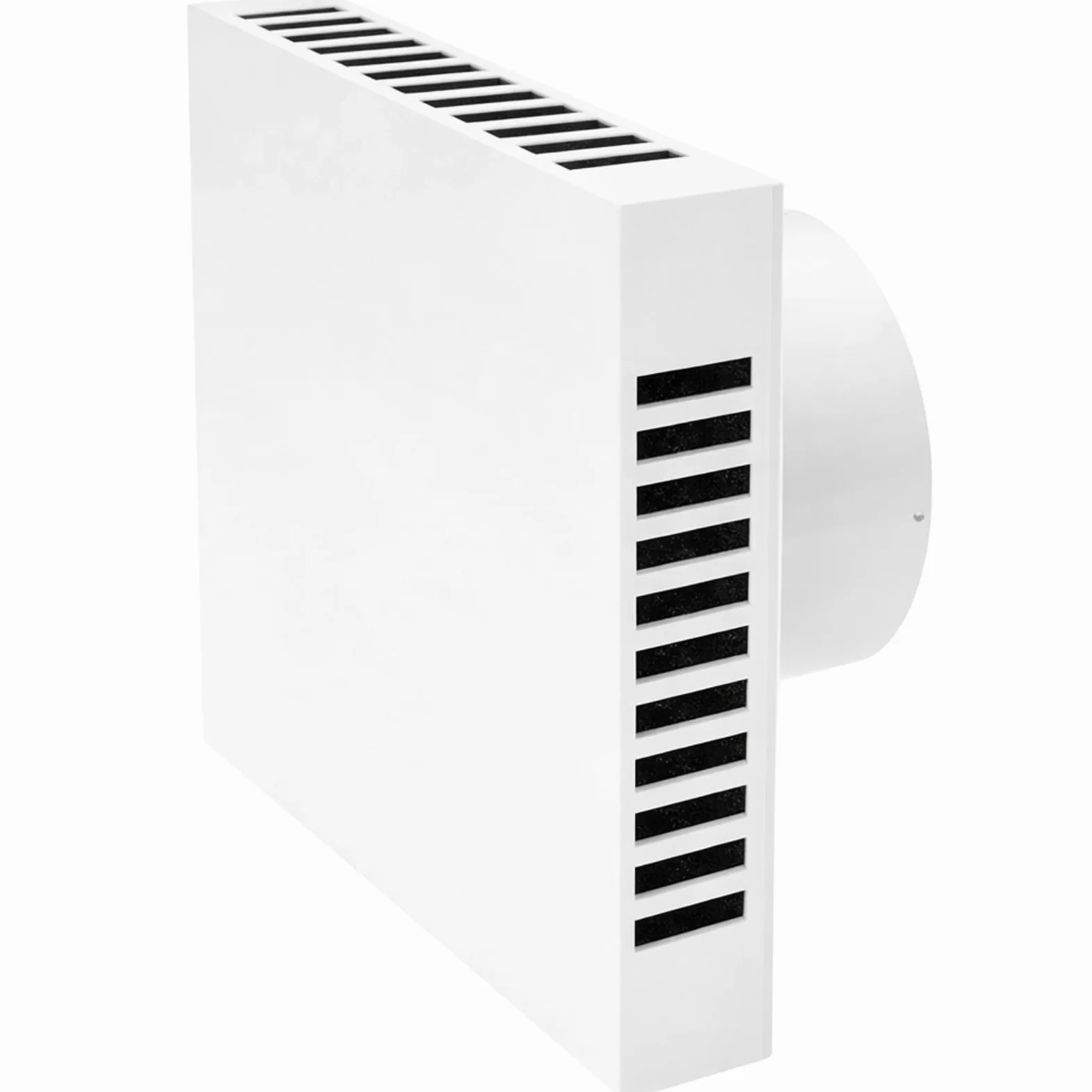 MKK Wentylator do pomieszczeń mieszkalnych, Ø 110 mm, wymienny filtr łazienkowy, wentylator wyciągowy, do łazienki, WC, kuchni, montaż ścienny (biały, Ø 110 mm, timer/dopływ – turbo)
