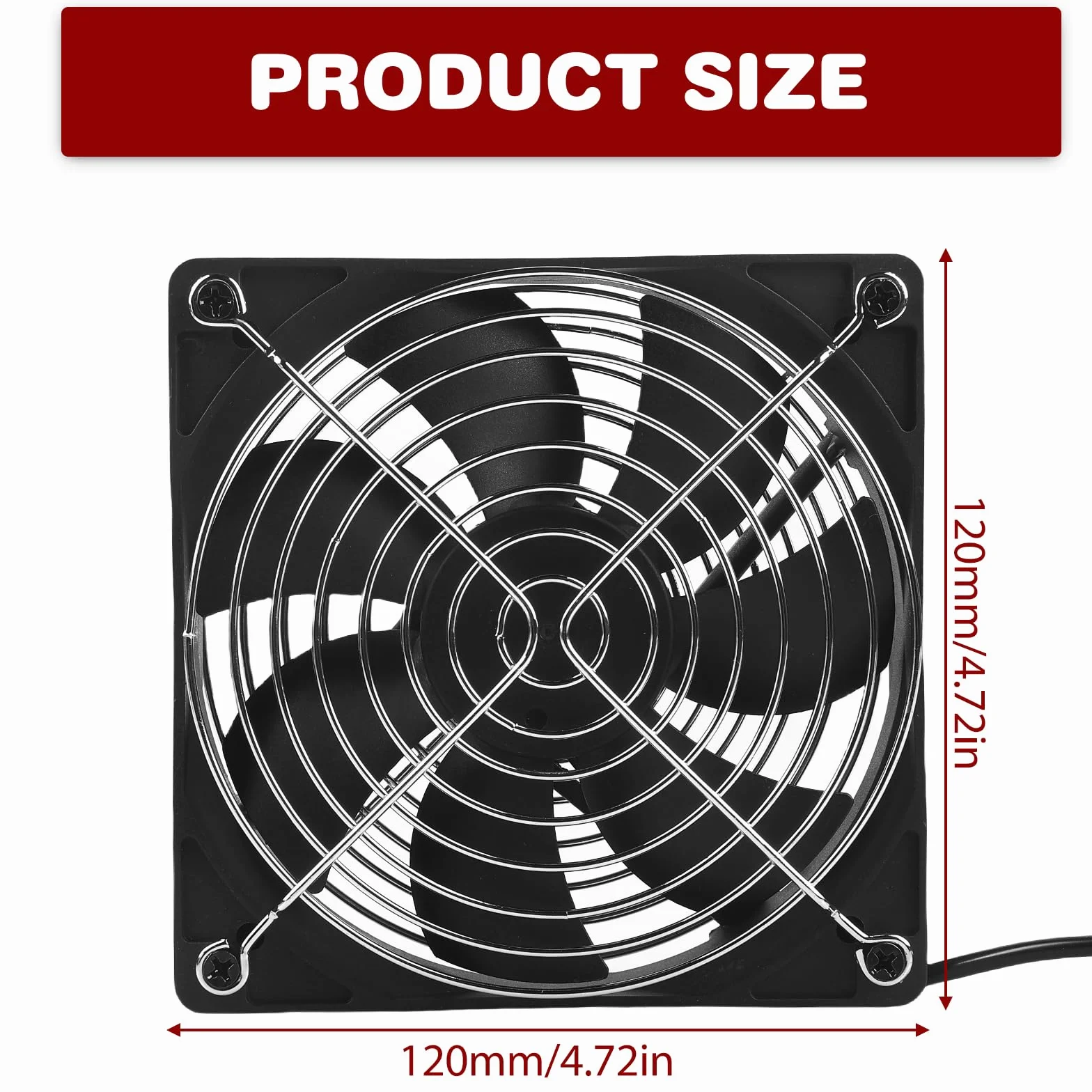2 sztuki wentylatorów wyciągowych 120 mm, cichy DC12 V, mini wentylator osiowy z regulowaną prędkością, wydajny wentylator ścienny do kuchni, łazienki, garażu, piwnicy, łatwy montaż