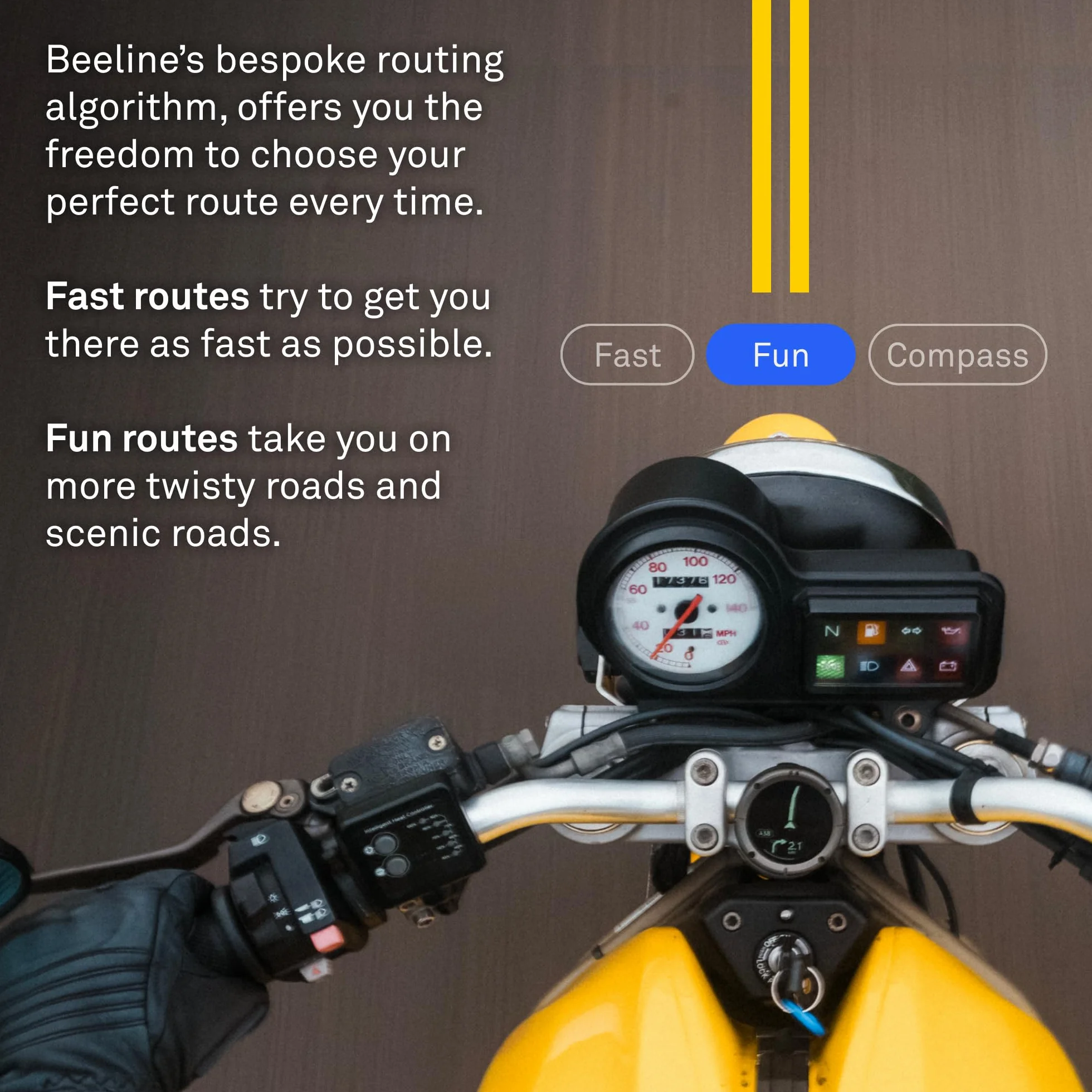 Beeline Moto II urz?dzenie nawigacyjne do motocykli, globalna nawigacja, interfejs minimapy, czas pracy baterii 14 godzin, wodoodporno?? IP67, odporne na wstrz?sy, ?adowanie USB-C z uchwytem na pasek