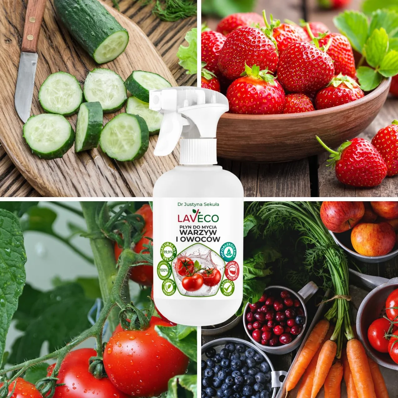 Naturalny płyn do mycia warzyw i owoców - LAVECO (0,5 l)