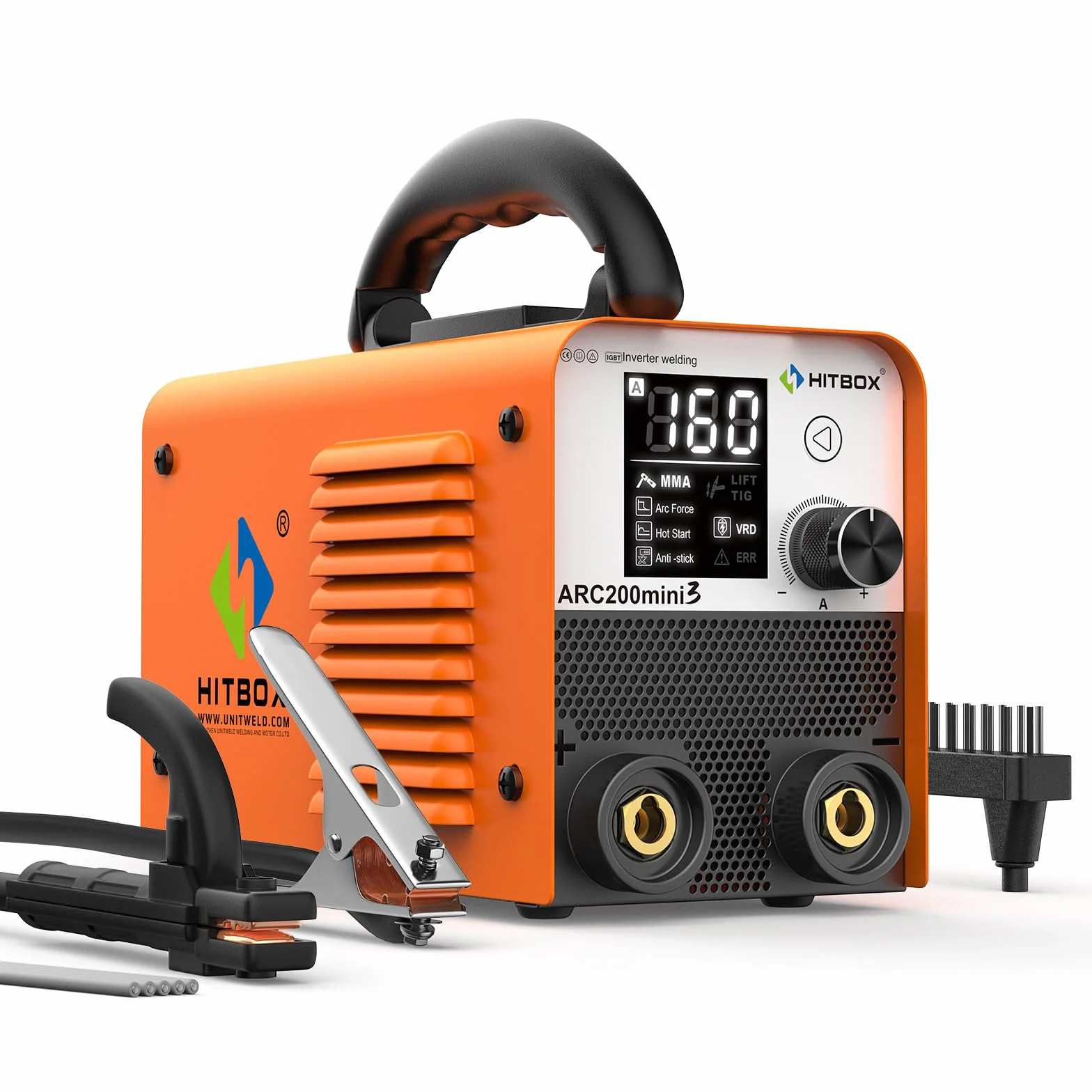 HITBOX Spawarka inwerterowa 2w1 Lift TIG/MMA ARC200mini3 IGBT Hot Start Arc Force Anti-Stick wyświetlacz LED