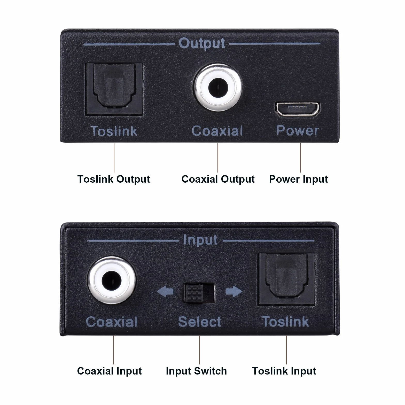 Tendak Dwukierunkowy optyczny SPDIF Toslink do współosiowego cyfrowego konwertera audio, koncentryczny na optyczny SPDIF Toslink cyfrowy rozdzielacz audio z kablem USB