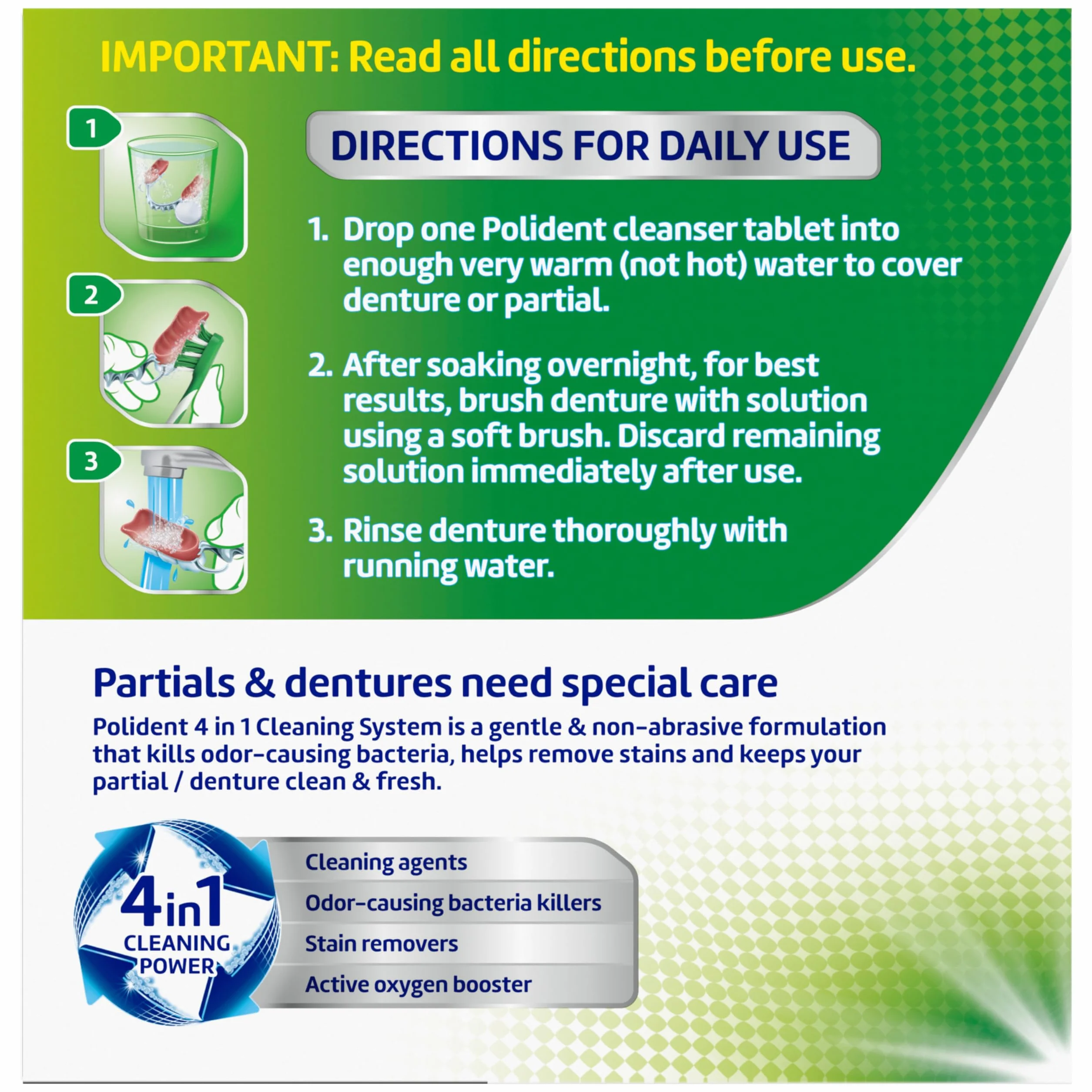 Polident Smokers Denture Cleanser, 84 Count by Polident