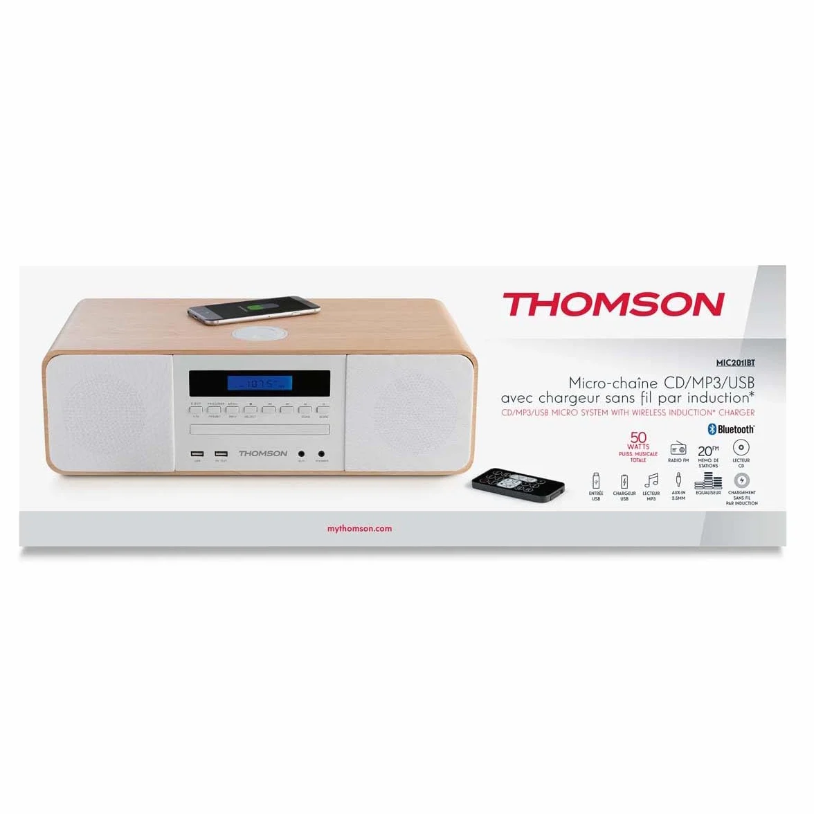Sistema Micro Hi-Fi (Mic 2001Ibt) Cd,Mp3,Usb Dotato Di Bluetooth,Telecomando 50W