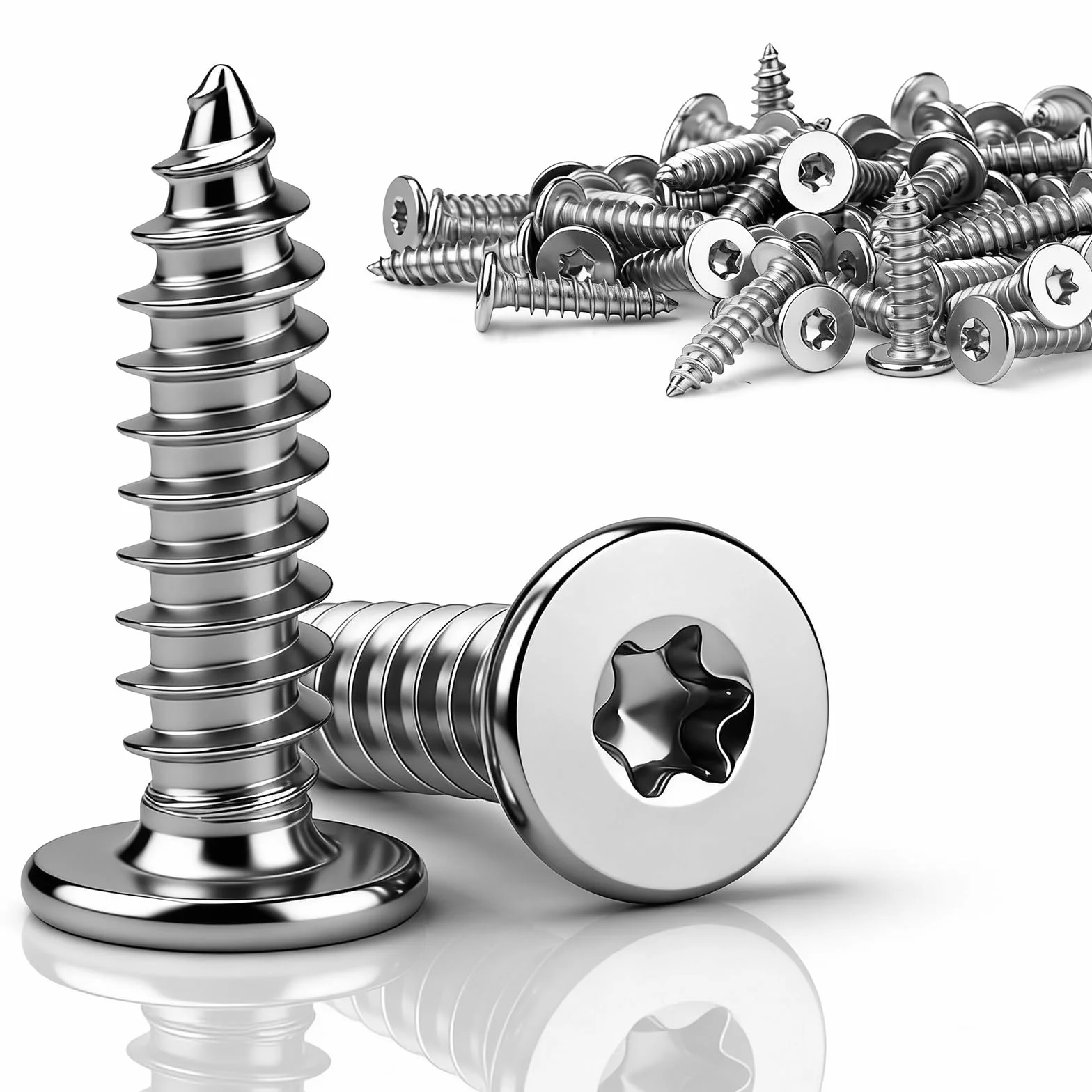 60 sztuk wkrętów z łbem płaskim, wkręty do drewna, stal nierdzewna, M4 x 16 mm, wkręty ze stali nierdzewnej, wkręty płaskie, wkręty do drewna, do mebli, połączeń drewnianych