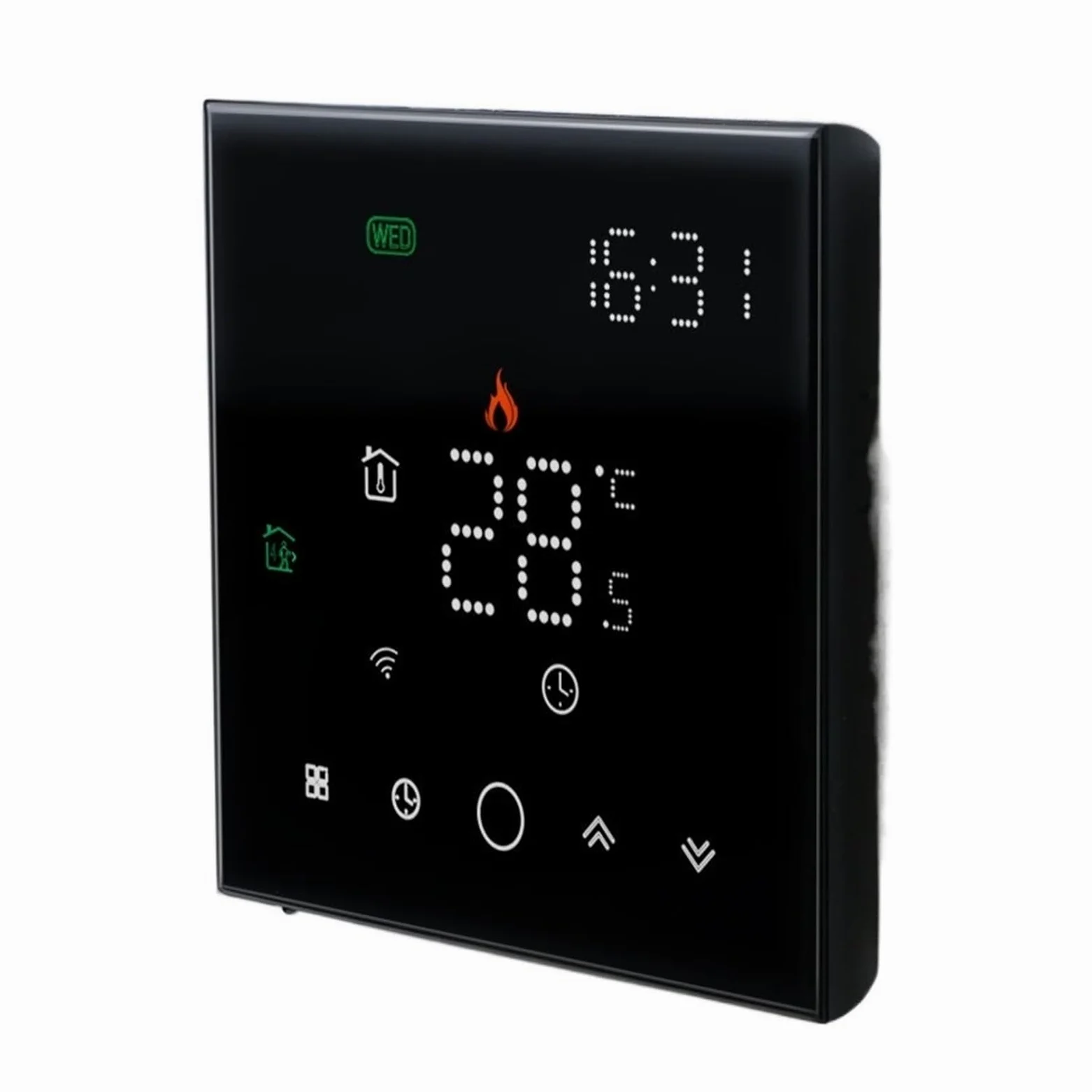 Termostat WiFi Inteligentny dotyk Ciepła podłoga Regulator temperatury Elektryczne ogrzewanie podłogowe Kocioł gazowy APP Zdalne sterowanie OszczęDza Energię I Koszty Ogrzewania(No wifi black GA)