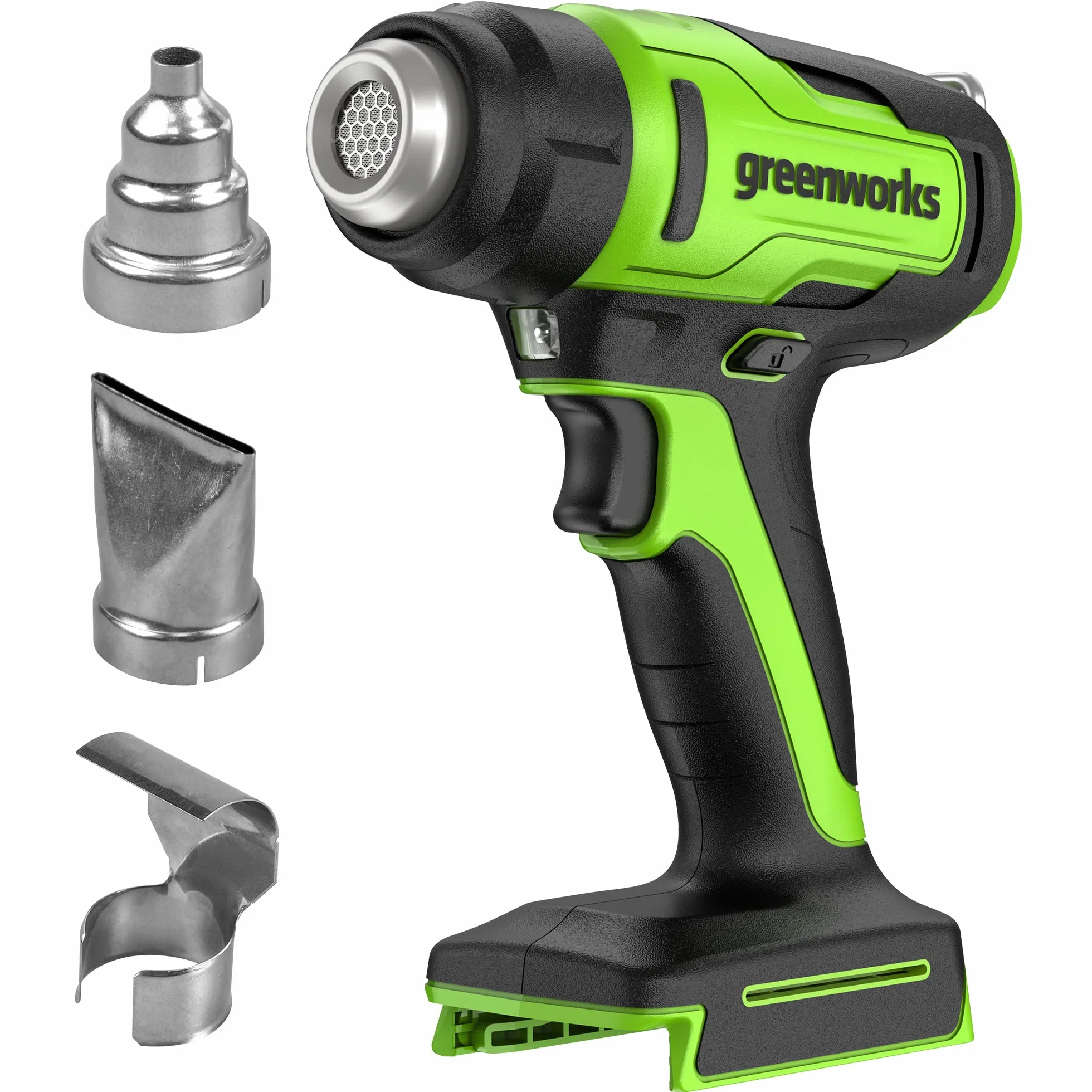 Greenworks G24HG Opalarka na Baterię, Szybkie Nagrzewanie w 9 Sekund, 200 l/min 2 Prędkości Wentylatora, BEZ Baterii 24V i Ładowarki