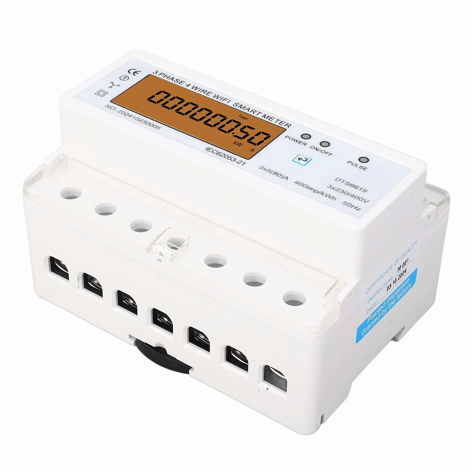 3-fazowy Inteligentny Licznik Energii WiFi Inteligentny Licznik Energii z Wyłącznikiem Zdalne Monitorowanie Aplikacji montaż na Szynie DIN dla Aplikacji