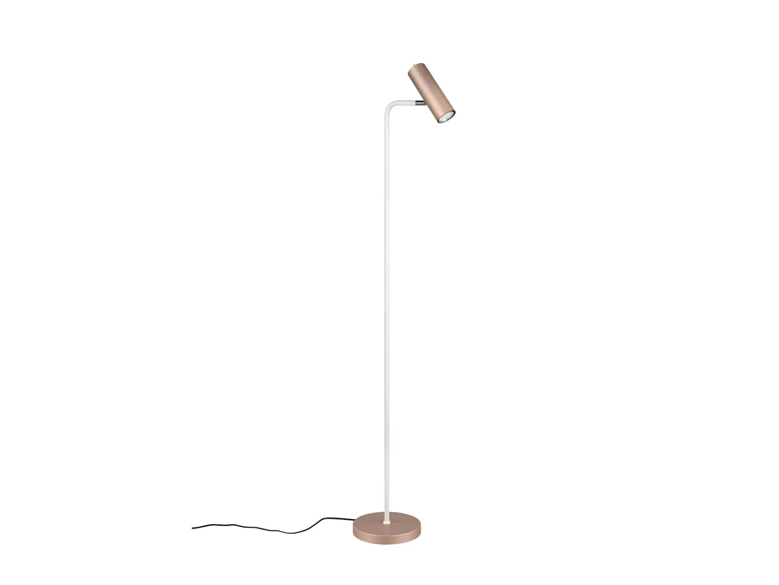 Lampa do czytania metalowa kawa/biała, spot wychylny, wysokość 151 cm