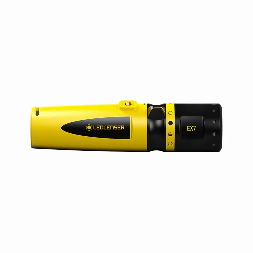 Ledlenser EX7 solidna warsztatowa lampa latarka kieszonkowa LED, z możliwością ustawiania ostrości, zasilanie bateryjne 3x AA, z zabezpieczeniem przeciwwybuchowym strefy EX 0/20, 200 lm, IP68, 120 m
