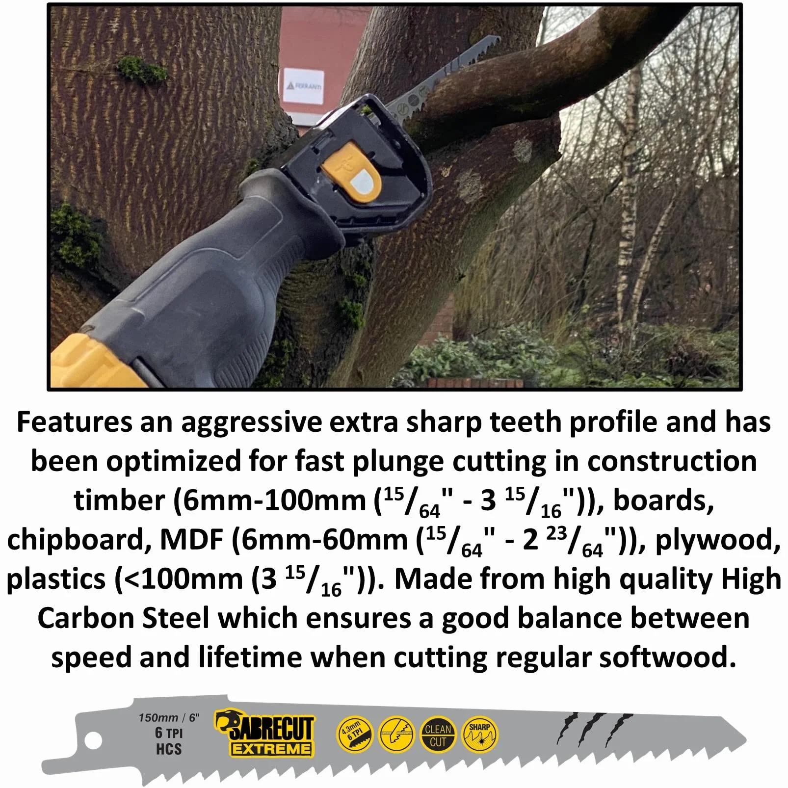 10 x SabreCut SCRSKW10A Mixed S644D S1531L S2345X brzeszczoty szablaste do szybkiego cięcia drewna kompatybilne z Bosch Dewalt Makita i wieloma innymi