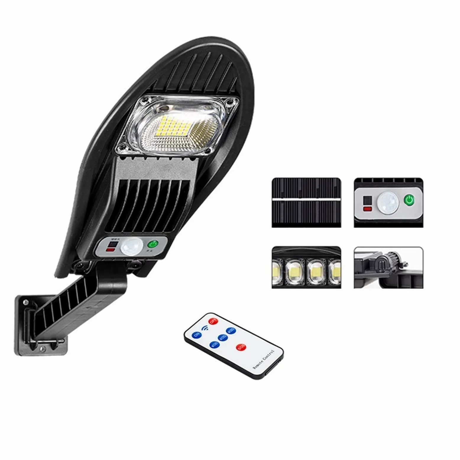 Zewnętrzna lampa solarna, 10000W ulepszona 168LED słoneczna lampa uliczna zewnętrzna wodoodporna dioda LED do ściany ogrodowej regulowany kąt lampa słoneczna wbudowana 10000mAH(42LED)