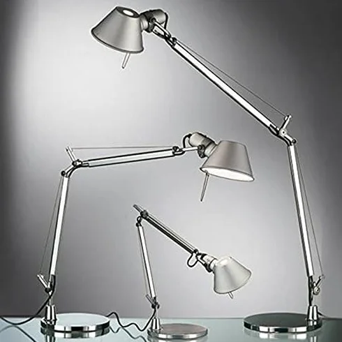 Artemide Tolomeo Alluminium szara lampa stołowa podstawa 23 cm A001000