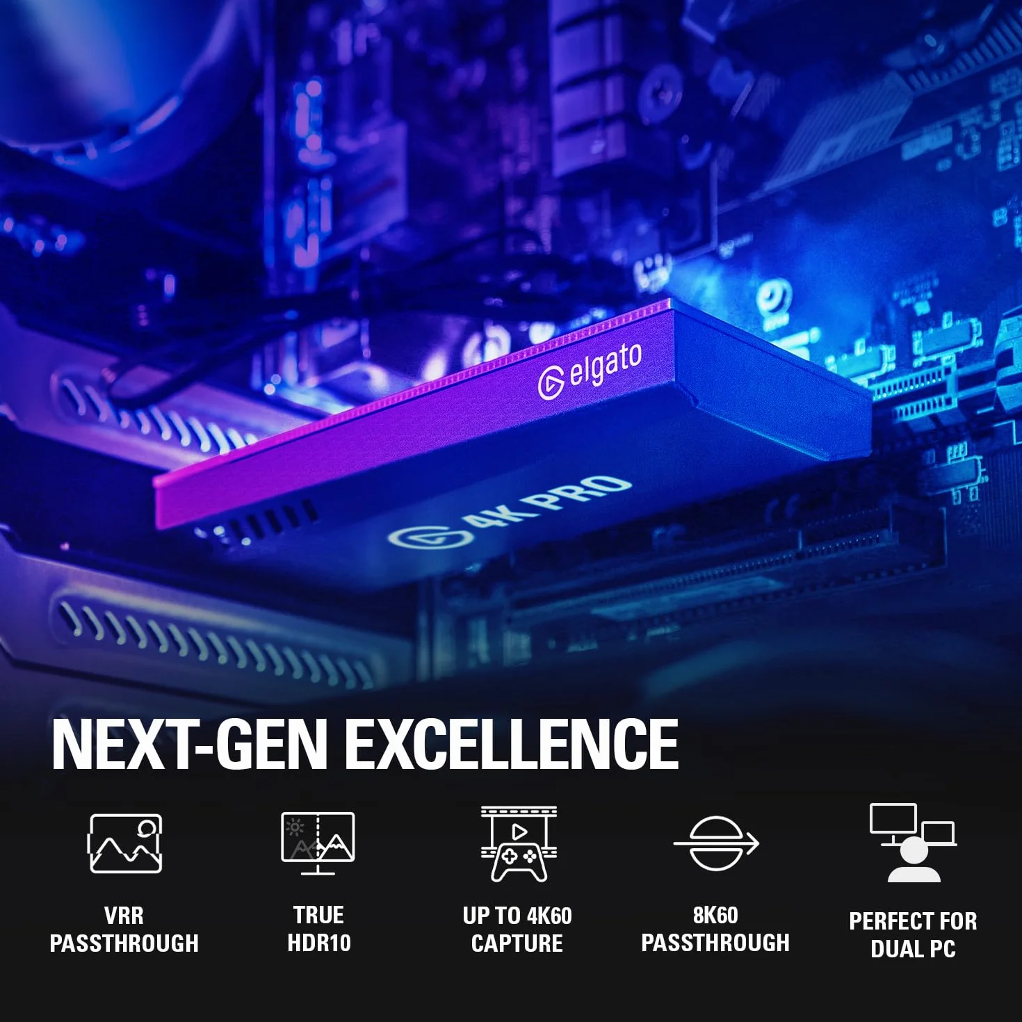 Elgato 4K Pro karta do przechwytywania obrazu wewnętrzna 8K60/4K60 HDR10 PS5 Xbox Series X/S OBS
