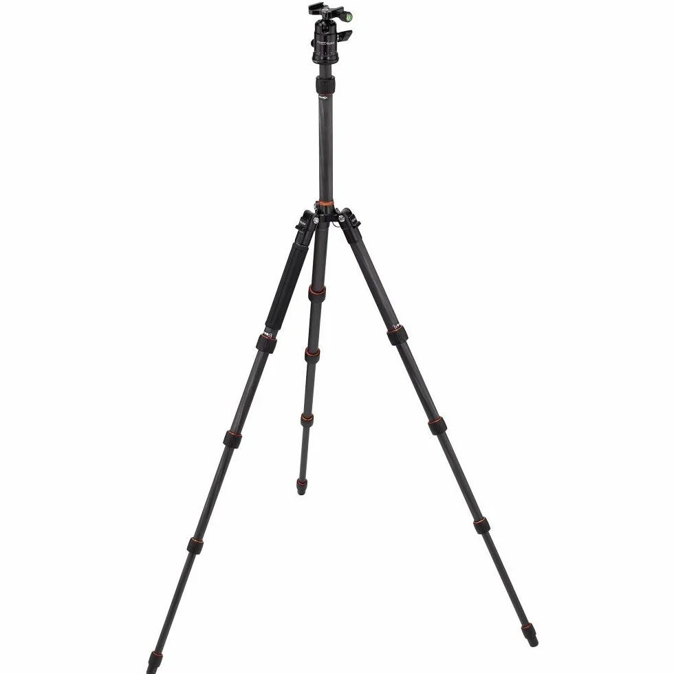 Rollei Compact Traveler No 1 Carbon czarny lekki statyw podróżny statyw fotograficzny z głowicą kulową i torbą