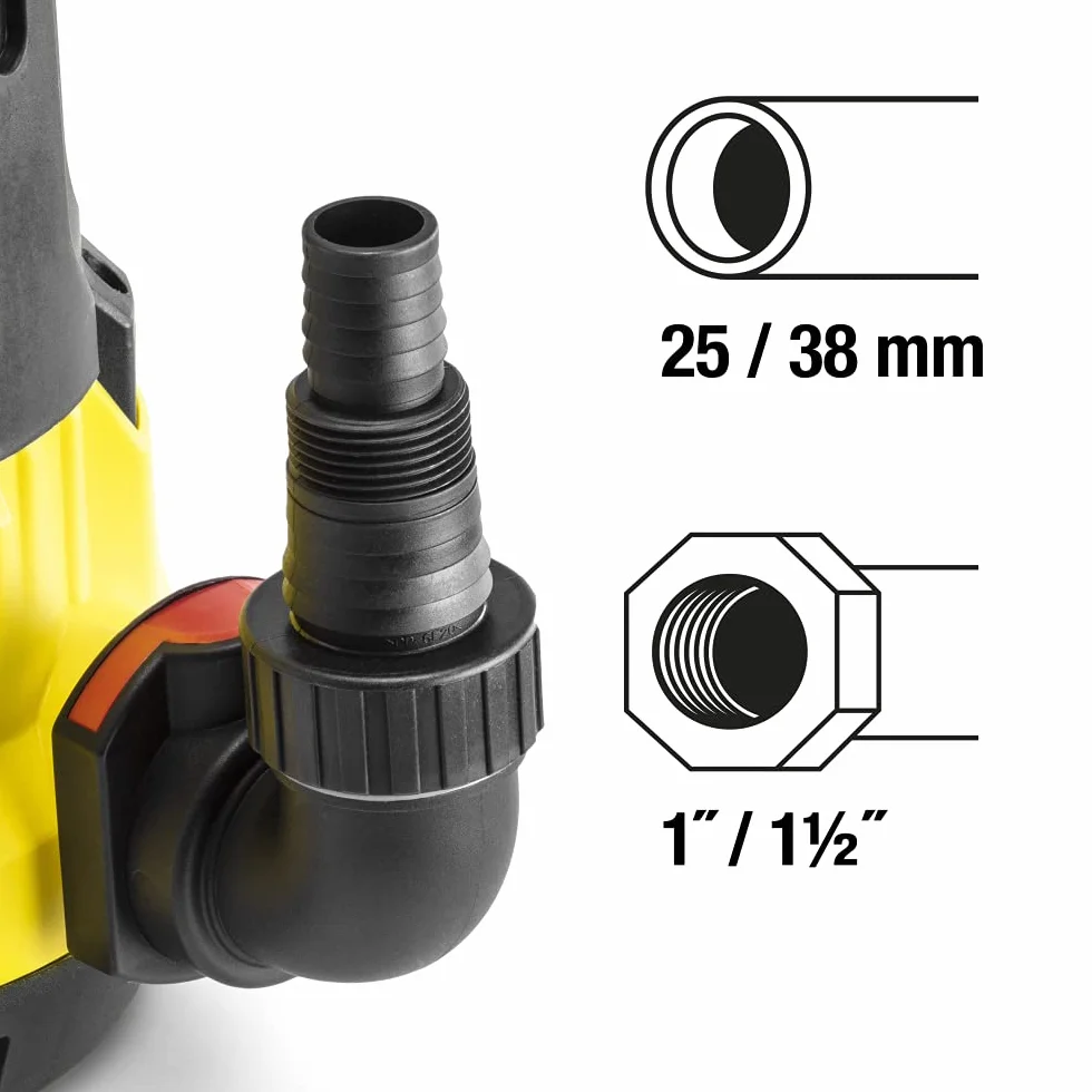 TROTEC Pompa zanurzeniowa TWP 9000 ES – Pompa do brudnej wody – wydajność 15000 l/h, moc 900 W, głębokość zanurzenia maks. 7 m, IPX8
