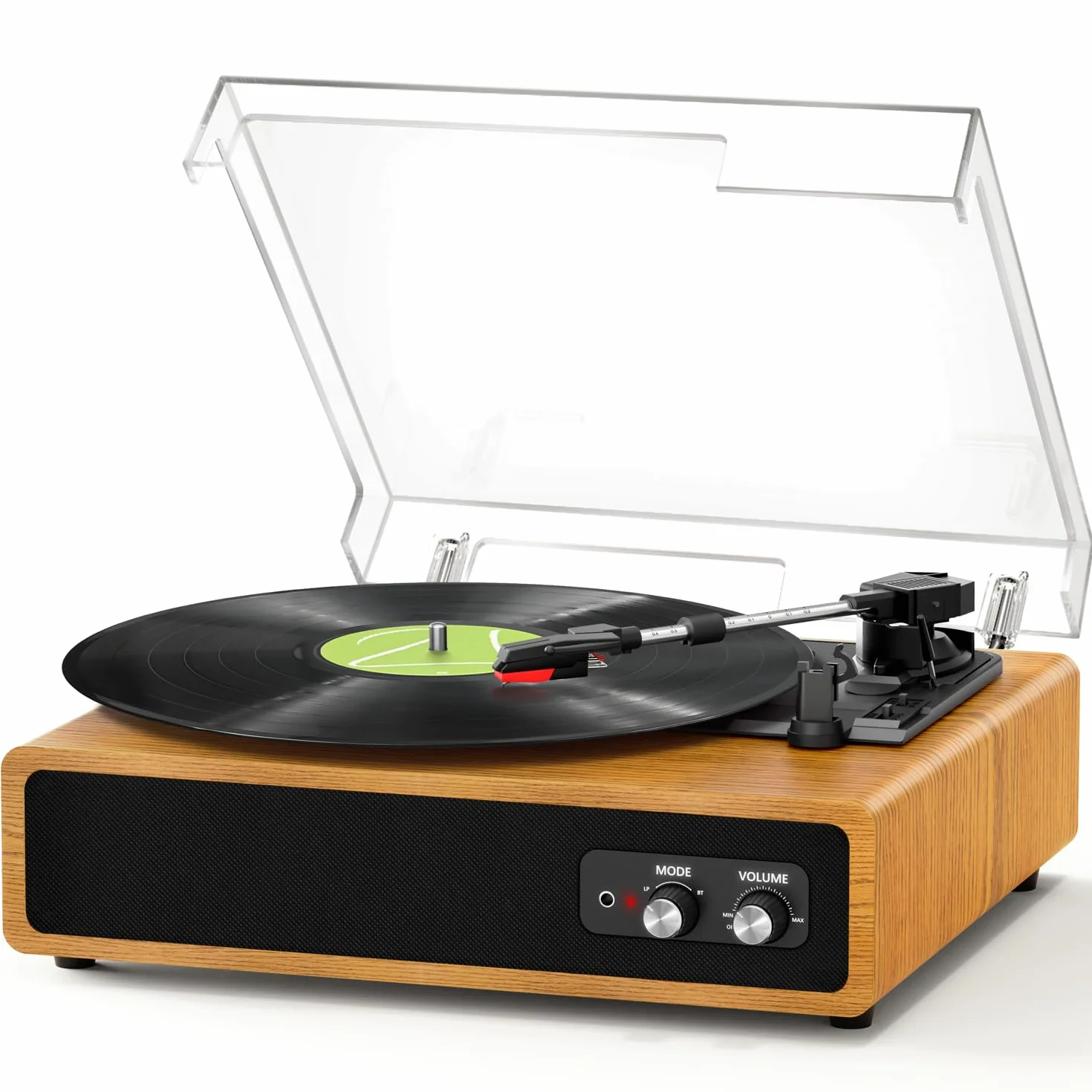 FYDEE Przenośny Gramofon Winylowy Bluetooth 3 Prędkości 33/45/78 RPM Retro Odtwarzacz z Wbudowanymi Głośnikami Stereo