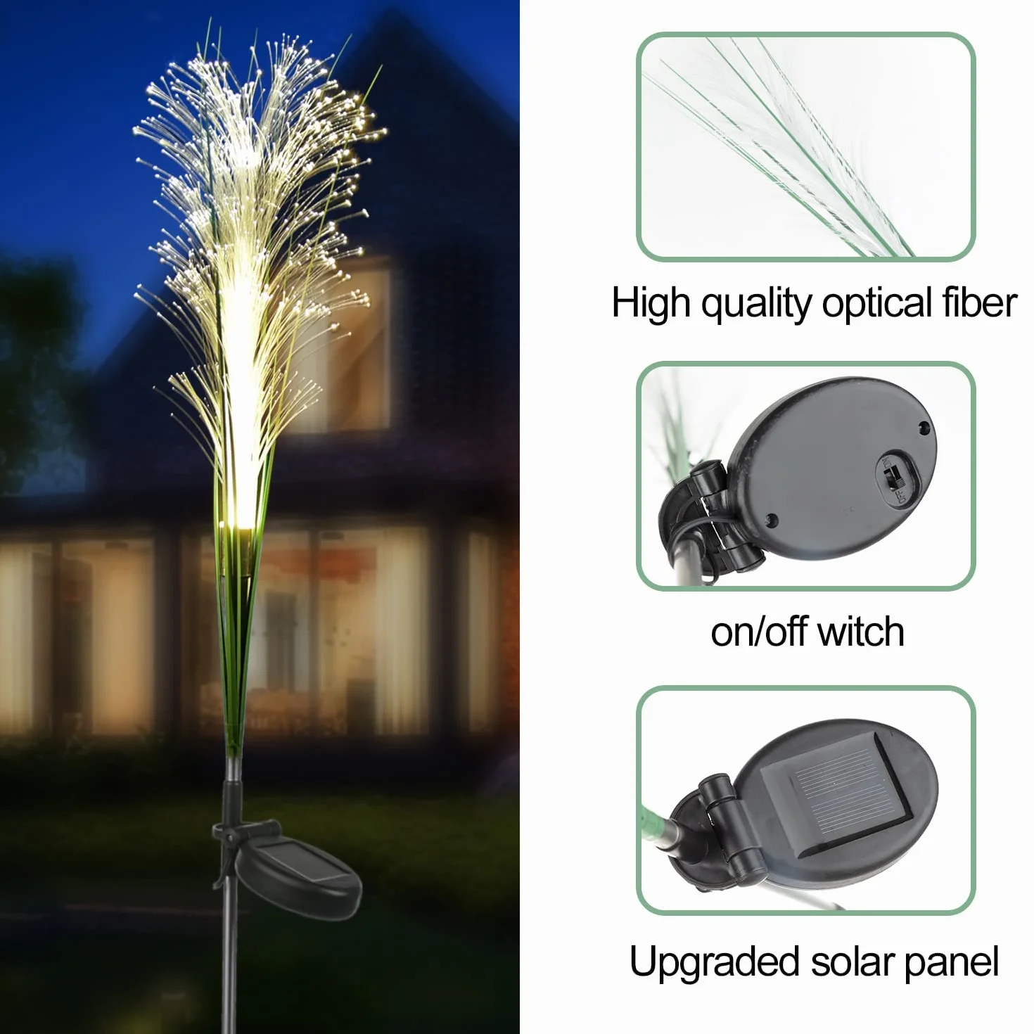 Lampy Solarne Do Użytku Na Zewnątrz, 2 Sztuki, Trzcinowe, Ciepła Biel, Dekoracja Ogrodowa, Wodoszczelna, Do Balkonu, Tarasu, Patio