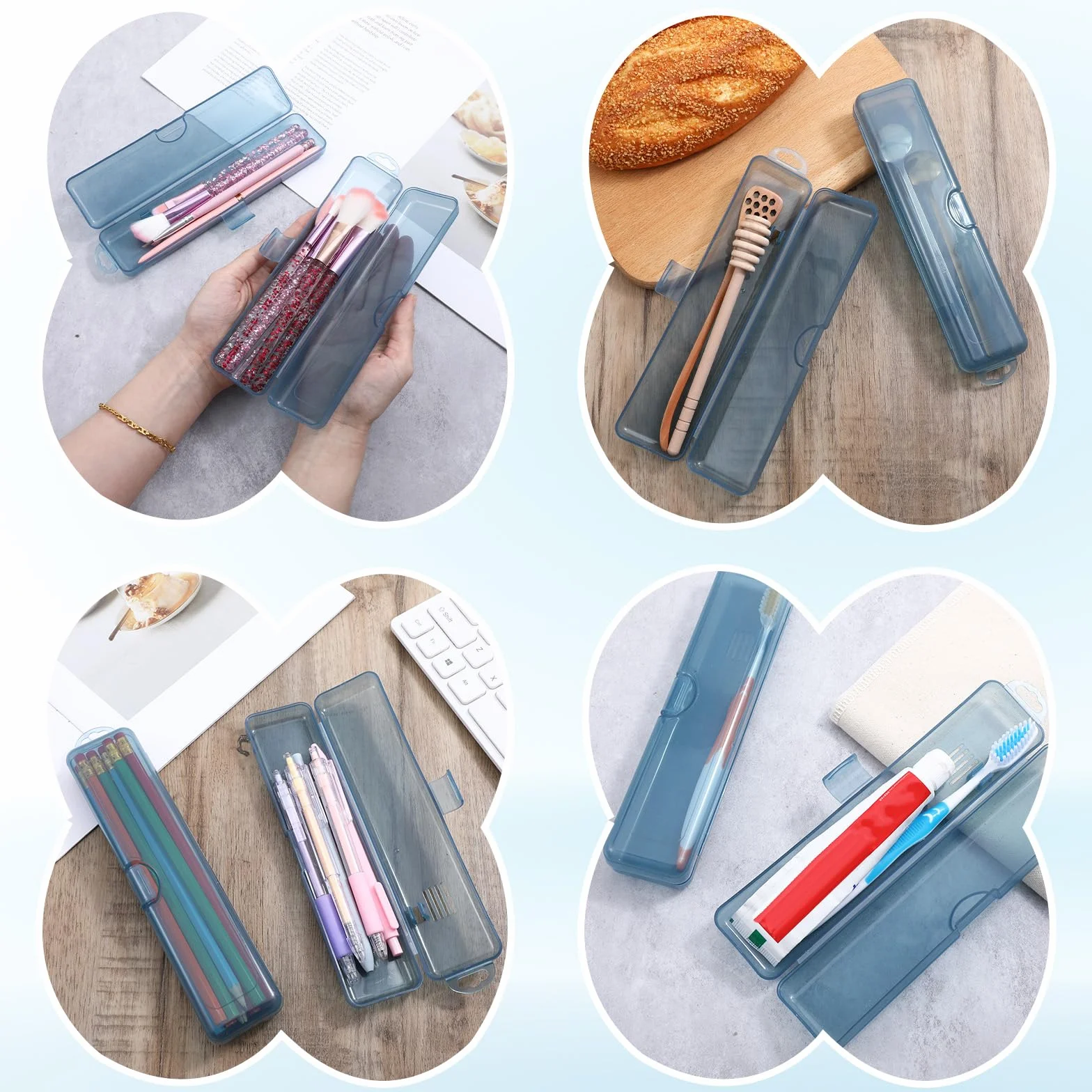 Etui podróżne na szczoteczkę do zębów, 2 szt., Uchwyt podróżny na szczoteczkę do zębów 20 x 4,6 x 2,8 cm, Przenośne plastikowe uchwyty podróżne na szczoteczki do zębów z bezpieczną