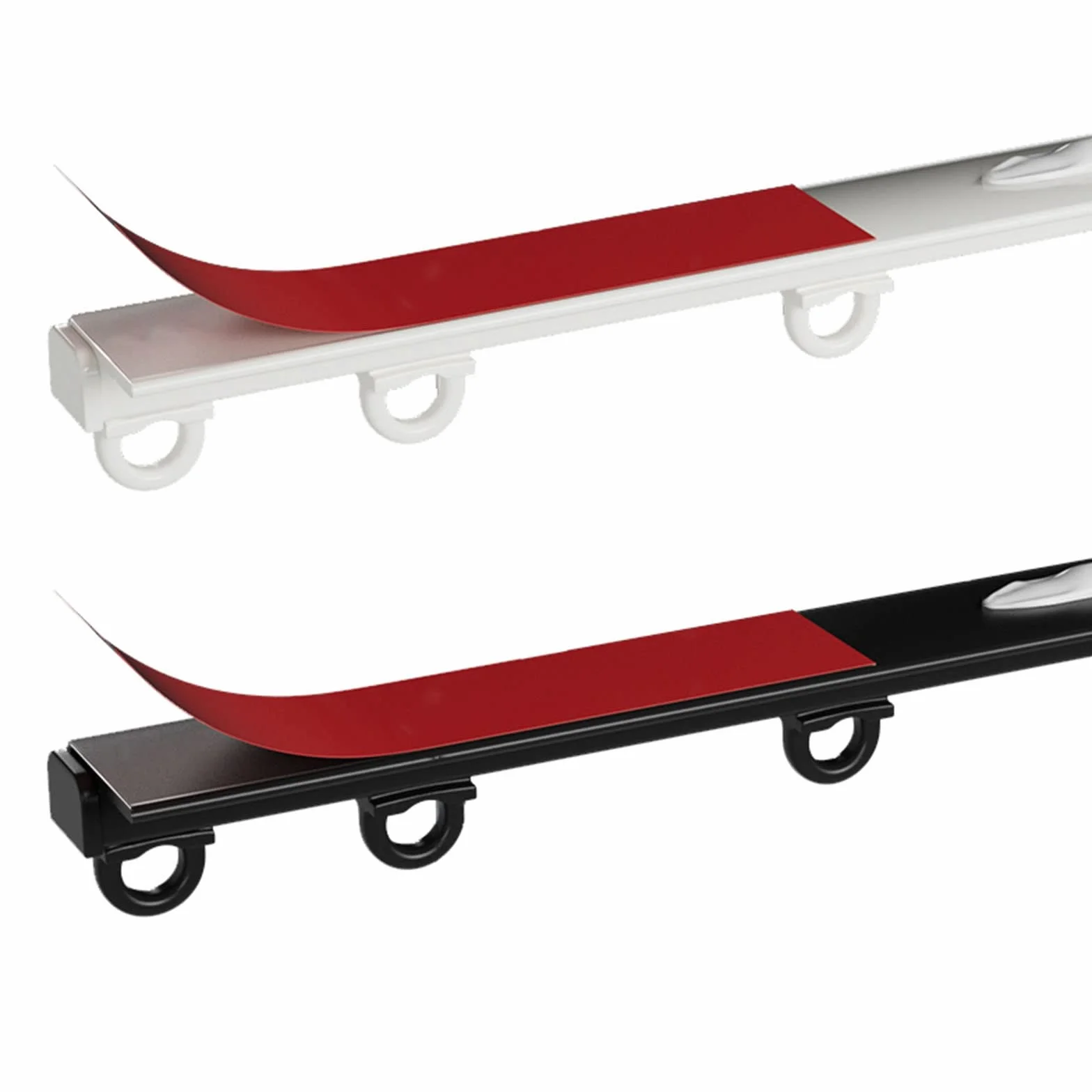 Samoprzylepna aluminiowa szyna do zasłon 100-420 cm, montaż sufitowy, bez wiercenia, bez uszkodzeń, łatwy montaż, idealna do zasłon, biała, 1 m