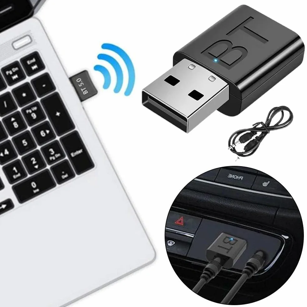 Odbiornik nadajnika USB Bluetooth 5.0 mini adapter audio samochód