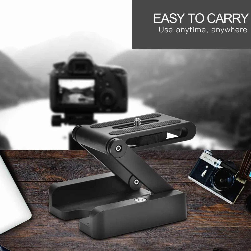 Z Flex Tilt Head, Z-Type Tilt elastyczna składana głowica statywu 1/4 " śruba mocująca do Nikon do aparatów Canon DSLR, płytka szybkiego montażu statywu