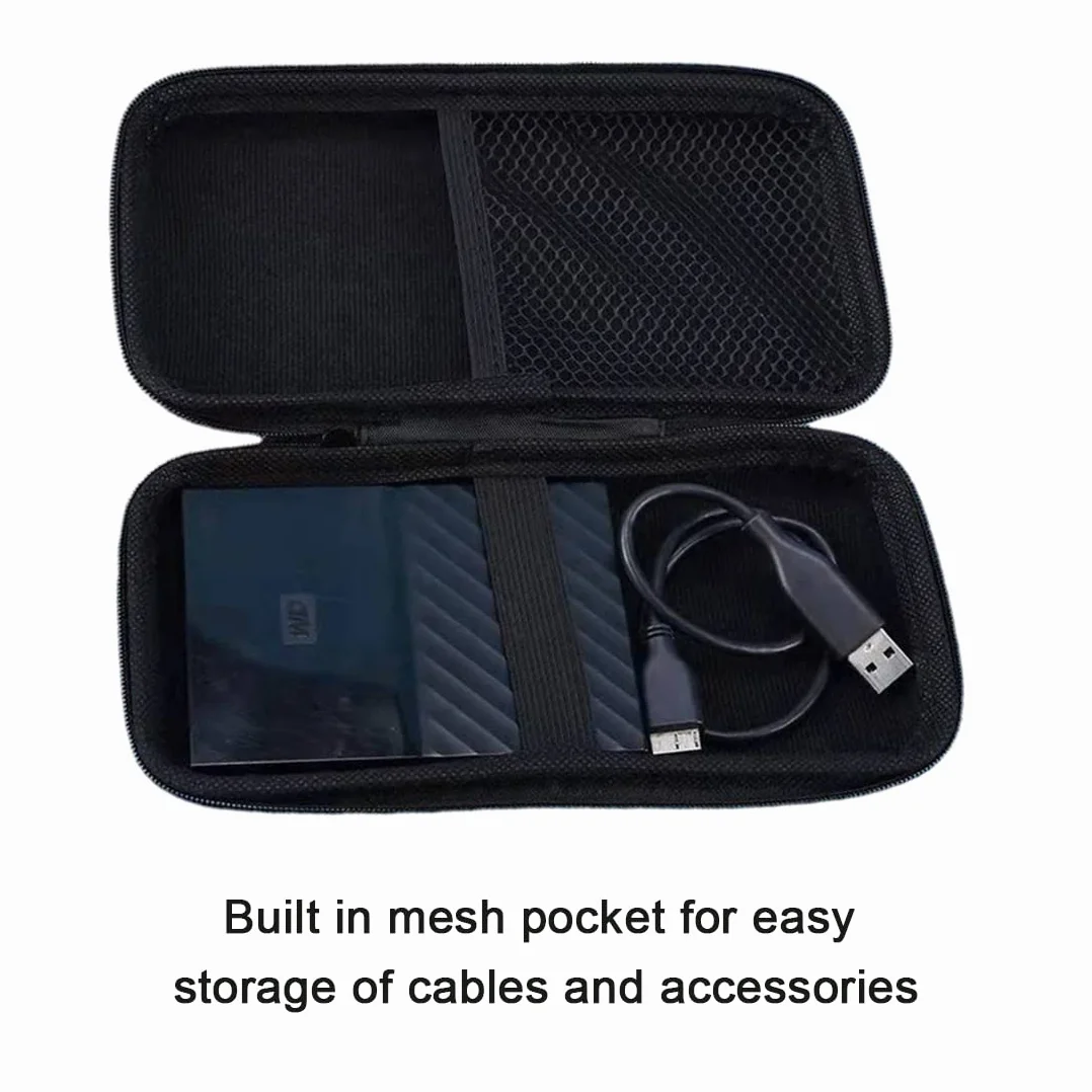 Twarda obudowa do Portable External SSD, etui podróżne torba do przechowywania, etui na dyski twarde Etui na dysk twardy 2,5" cala i SDD, 2 komory wewnętrzne