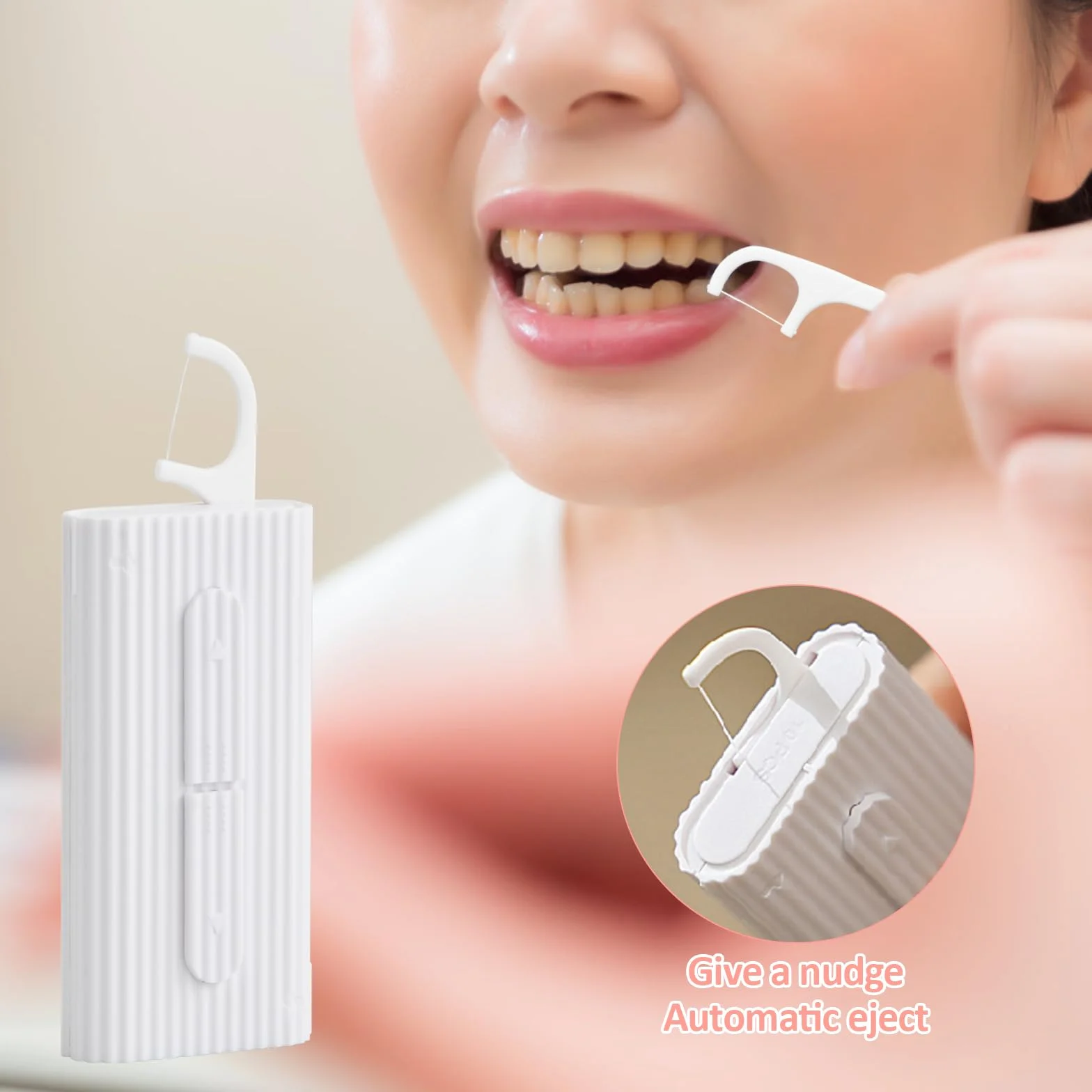 Zestaw 2 szt. nici dentystycznej, patyczki z nicią dentystyczną, dozownik do wykałaczek, do uzupełniania nici dentystycznej, zestaw narzędzi do pielęgnacji zębów, 20 szt., kolor biały