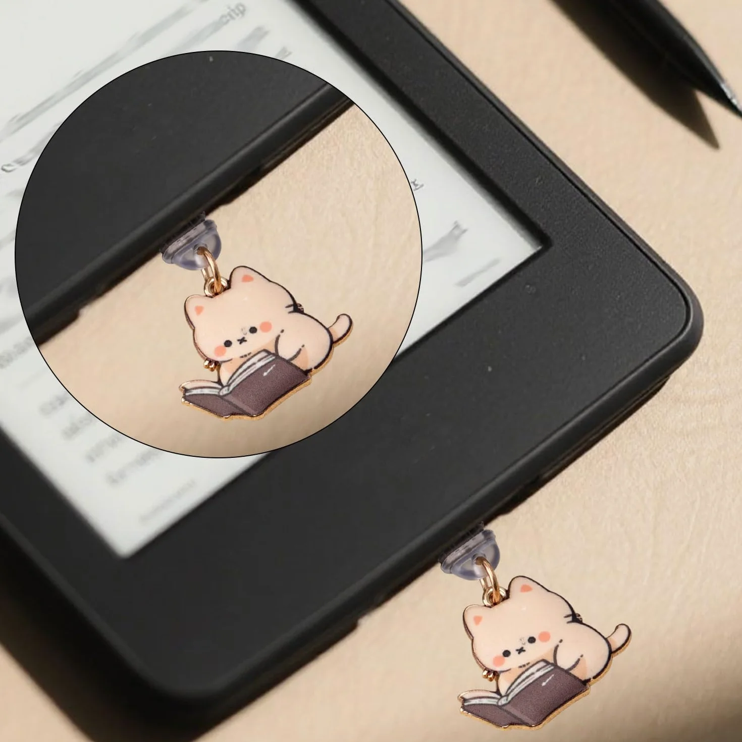 Tinoaly Zatyczki Kurzu dla Kotów do Kindle, Śliczne USB Typu C Zaślepki Portów Chroniące Przed Kurzem Akcesoria Dekoracyjne do Czytników e-Booków