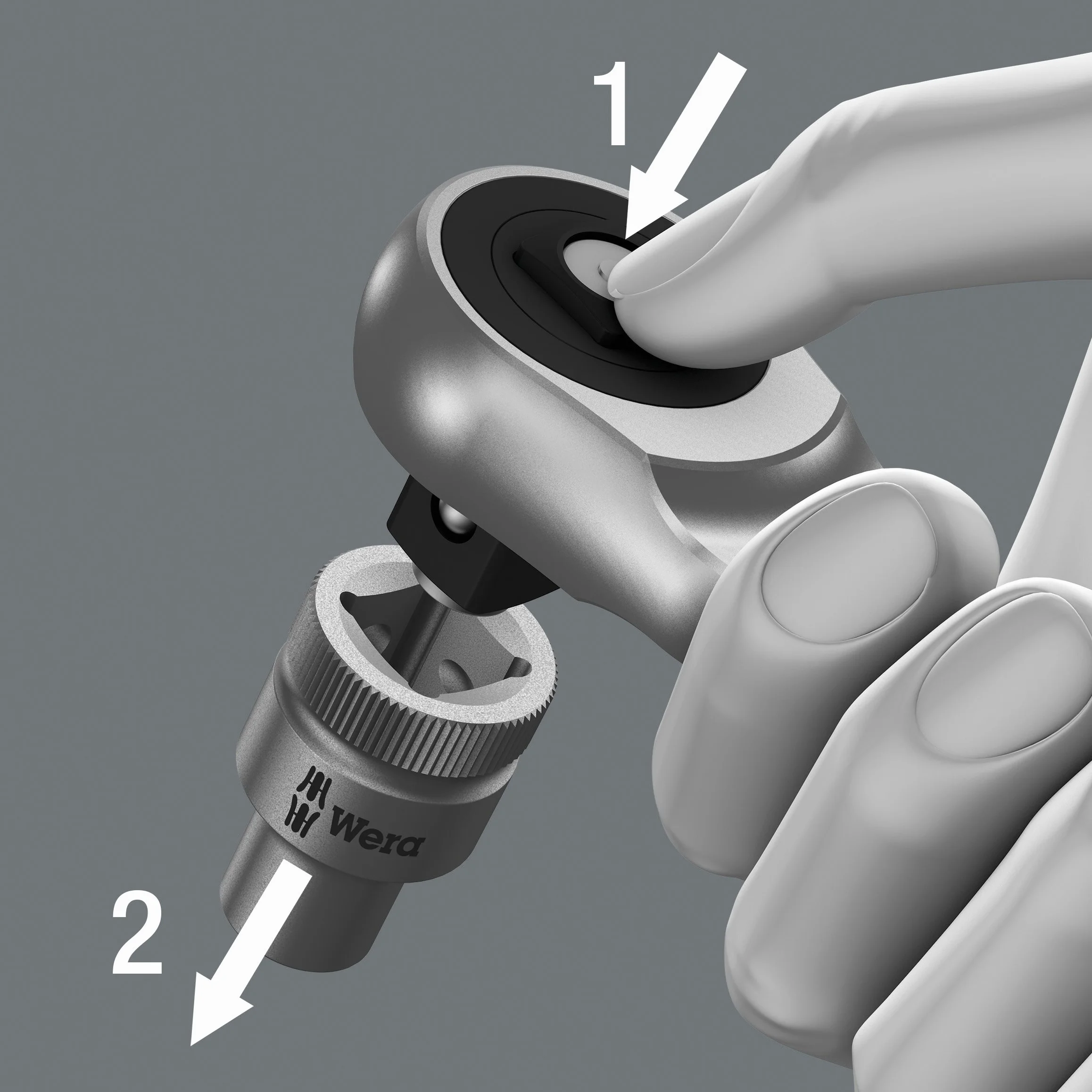 Wera 05004063001 8003 C Zyklop metalowa grzechotka z napędem kwadratowym i napędem 1/2"