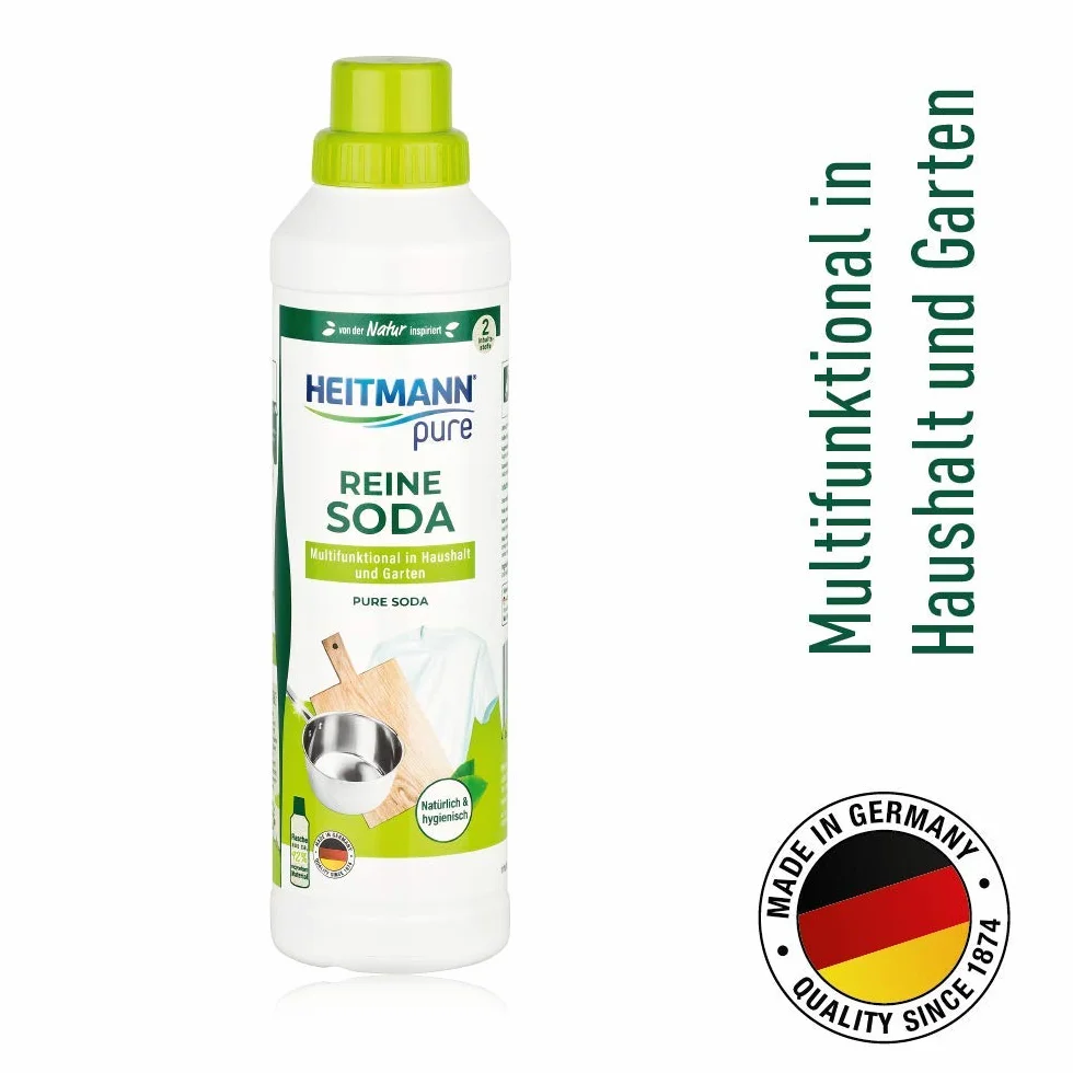 HEITMANN pure Czysta soda, uniwersalny środek czyszczący do tłuszczu, brudu, plam i zapachów, naturalny i przyjazny dla środowiska, do domu i ogrodu, 750 ml