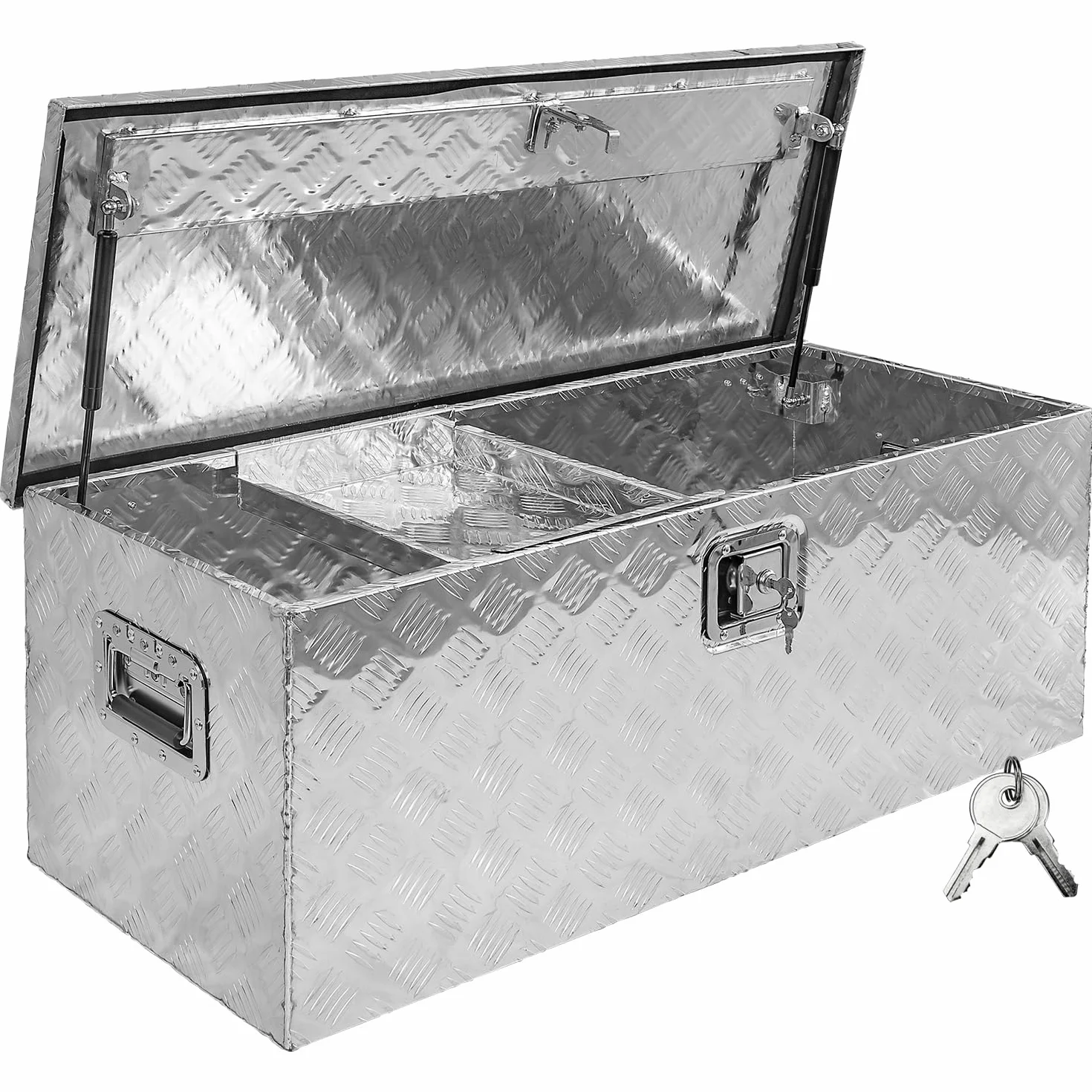 Trucky Zestaw D160 + schowek do zawieszania, skrzynka narzędziowa, skrzynka na przyczepę, aluminiowa skrzynka na przyczepę, pojemnik aluminiowy, pojemnik na wkładkę, pojemnik na przybory