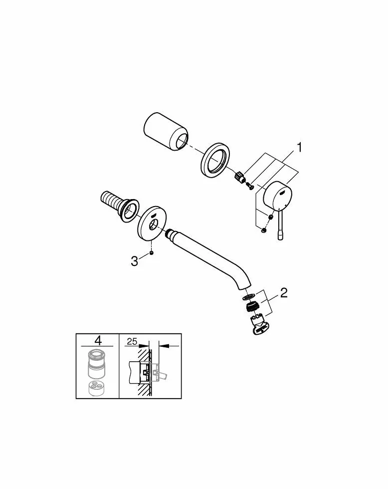 GROHE Essence 2-otworowa bateria umywalkowa Rozmiar M