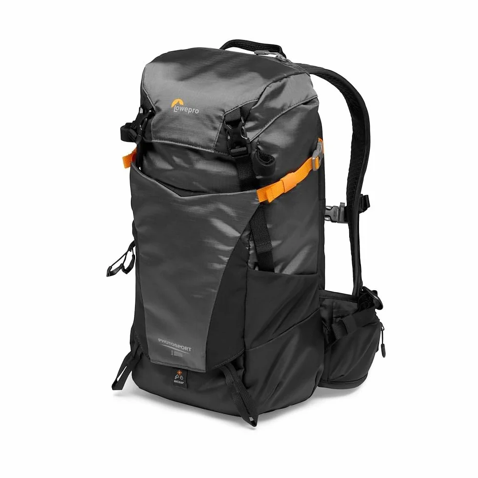 Lowepro PhotoSport BP 15L AW III, plecak turystyczny na aparat z dostępem na boku, ze zdejmowaną wkładką na aparat, z systemem pasków akcesoriów, kolor szary, do bezlusterkowego aparatu, kompatybilny z Sony α6000