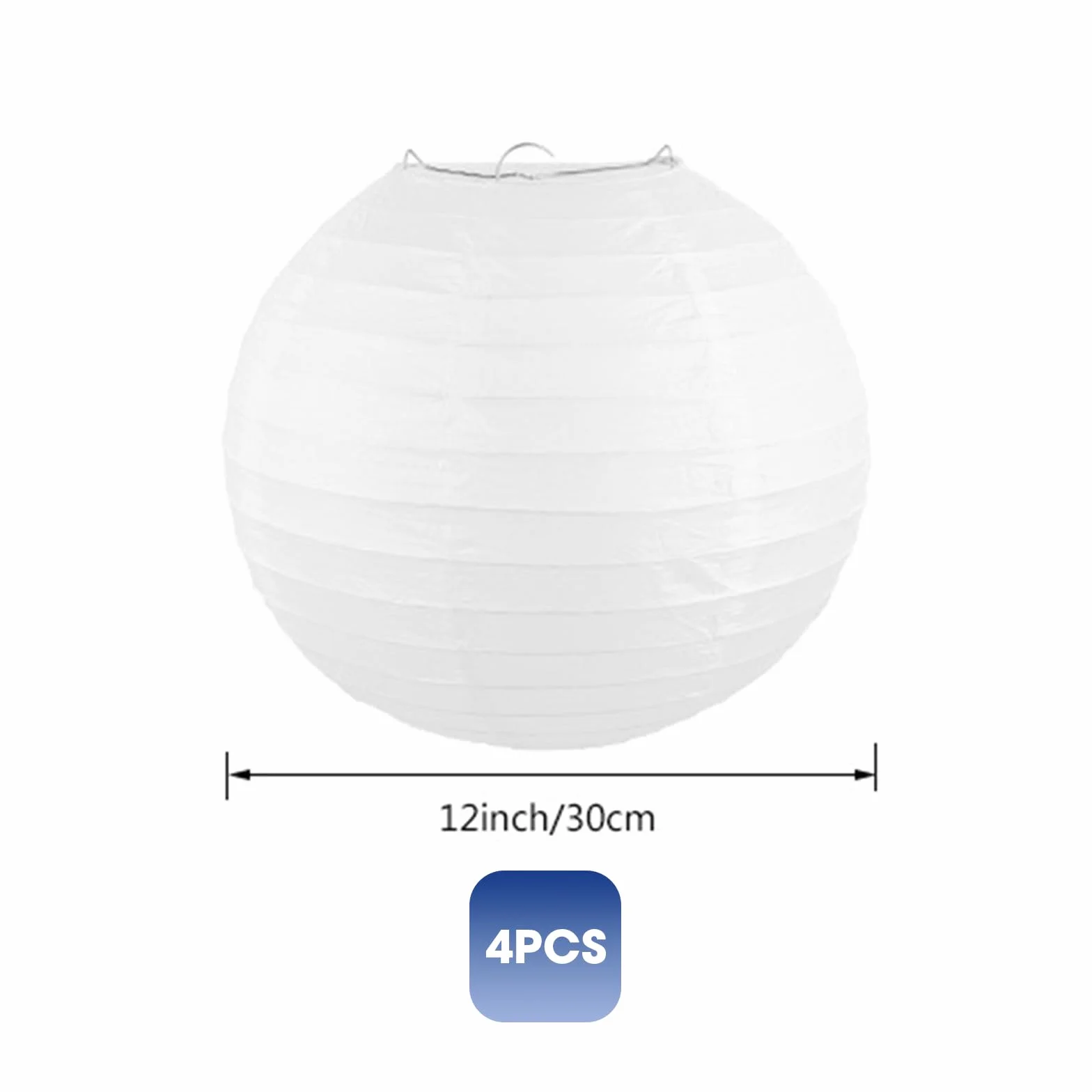4 szt. 30cm papierowy abażur okrągły biały papierowe lampiony, papierowy abażur do ogrodu wesela urodzin imprezy dekoracja