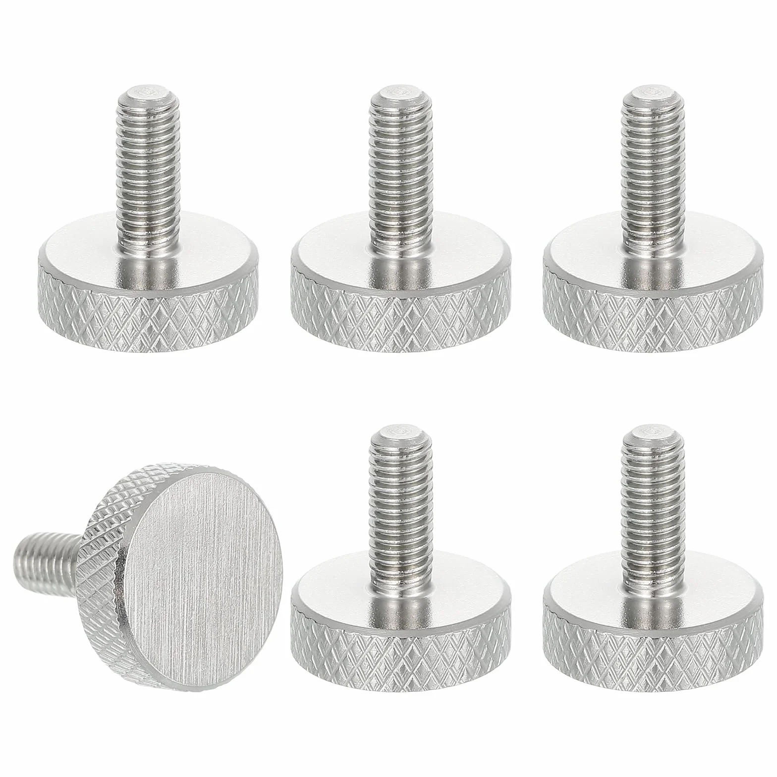 QUARKZMAN Śruby z łbem rybnym M5x10mm, 304 stal nierdzewna płaskie śruby ręczne z główką diamentową metryczne do ręcznego dokręcania, średnica 16 mm 6 szt