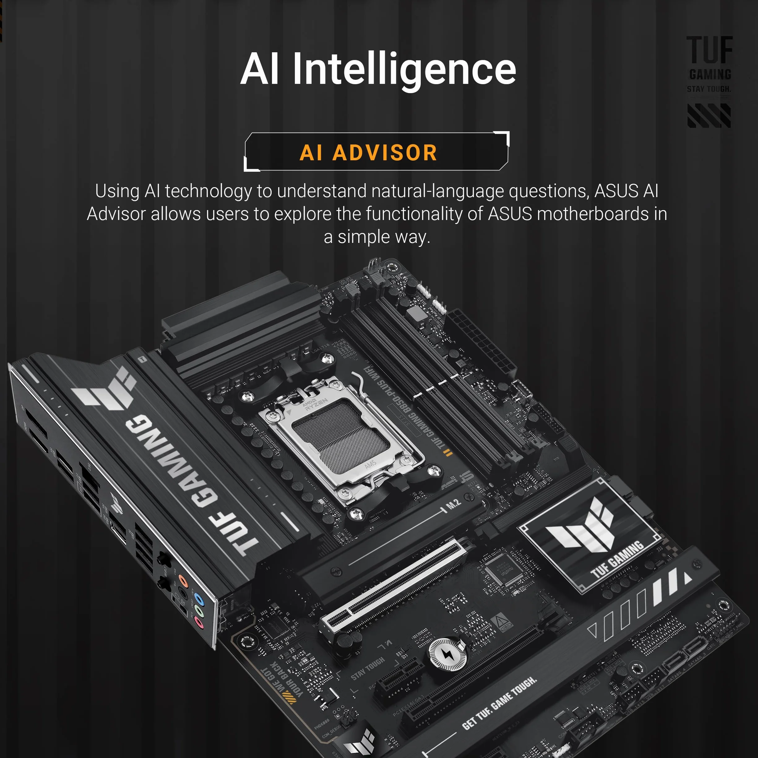 ASUS TUF Gaming B850-Plus WiFi płyta główna AMD ATX, DDR5, PCIe 5.0, M.2, WiFi 7, 2.5 Gb Ethernet, USB-C 20 Gb/s