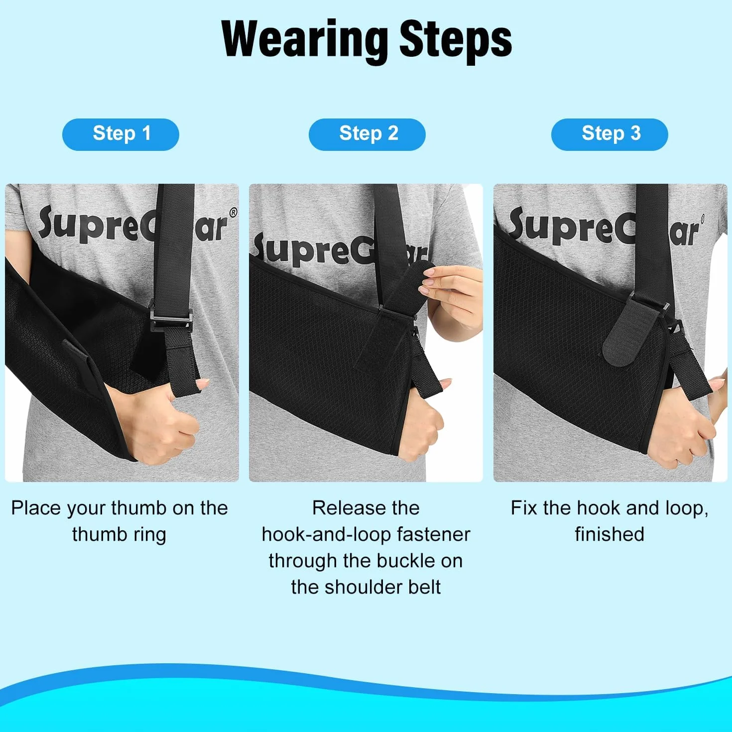 supregear Temblak na Ramię, Lekki, Regulowany Pas Podtrzymujący z Oddychającą Strukturą, dla Rotatora, Kontuzji Barku, Złamań Kości, Siateczkowa Orteza, Wyściełany dla Obydwu Rąk, Mężczyzn i Kobiet