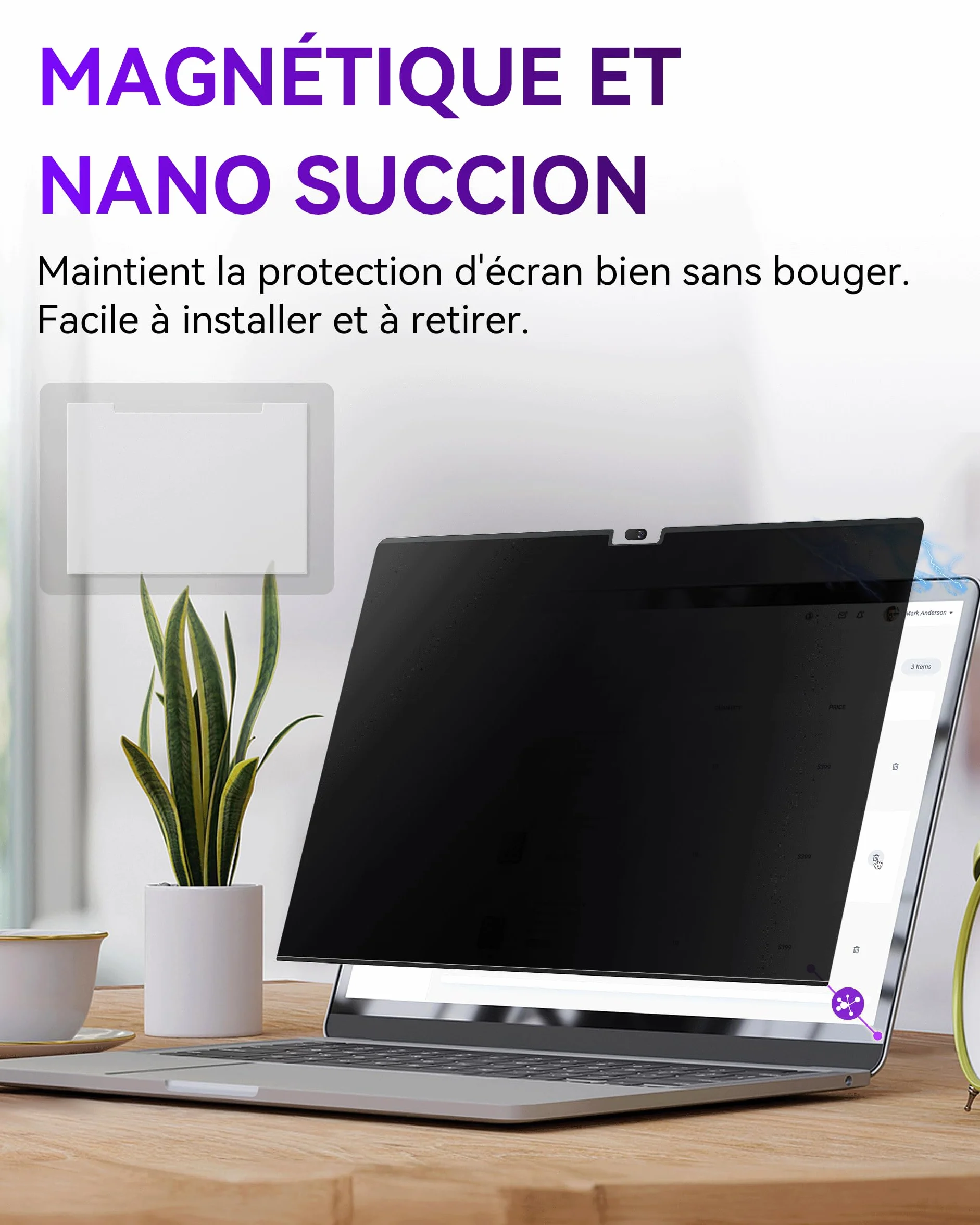 Magnetyczny filtr prywatności dla MacBooka Pro 16 cali (2021-2024, M4, M3, M2, M1 Pro/Max), zdejmowana osłona przeciw szpiegowi/niebieskiemu światłu ekran Mac Pro 16,2"