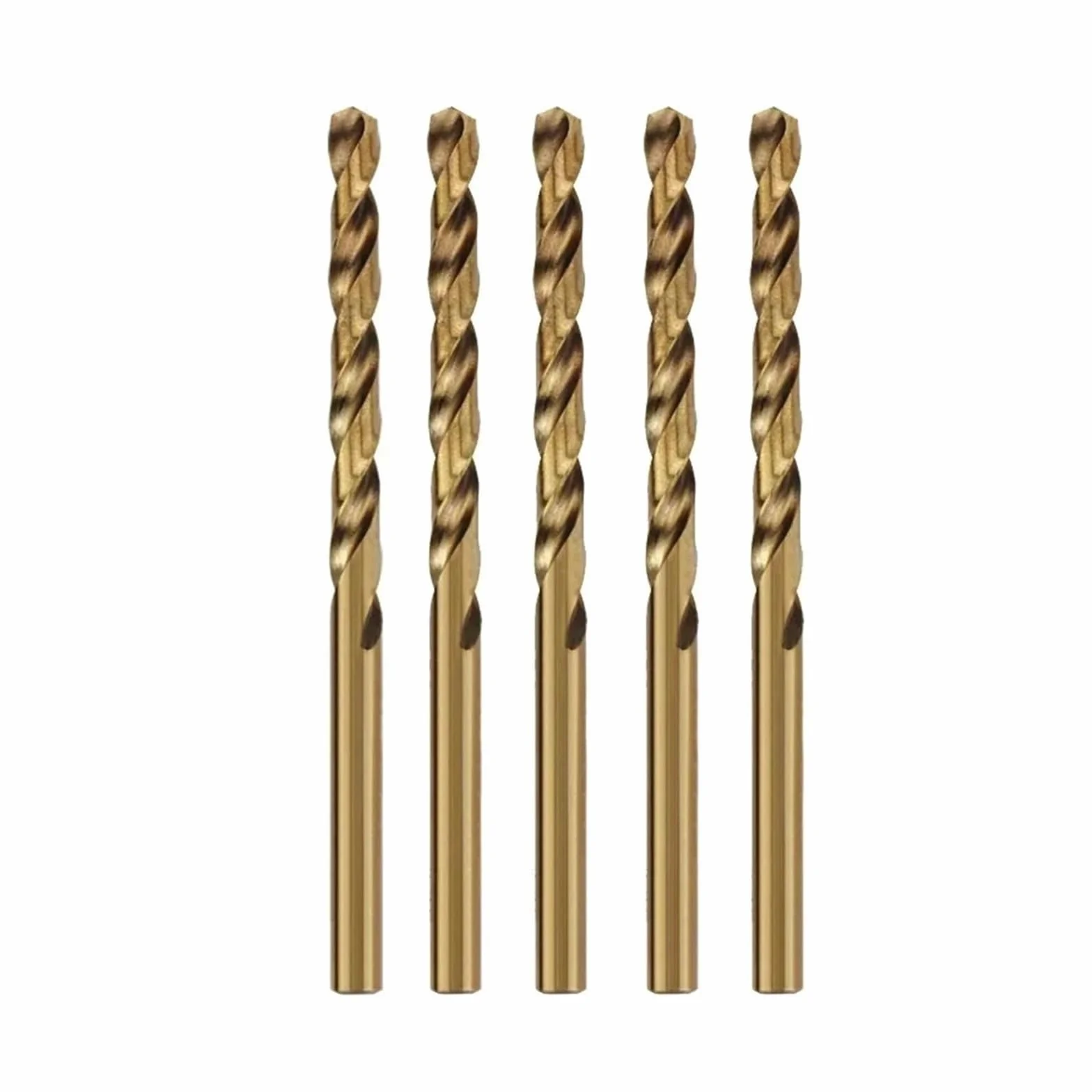 Zestaw 5 wierteł kobaltowych HSS M35, bity skręcane ze stali szybkotnącej do metalu, stali nierdzewnej i metali twardych(9.8mm)
