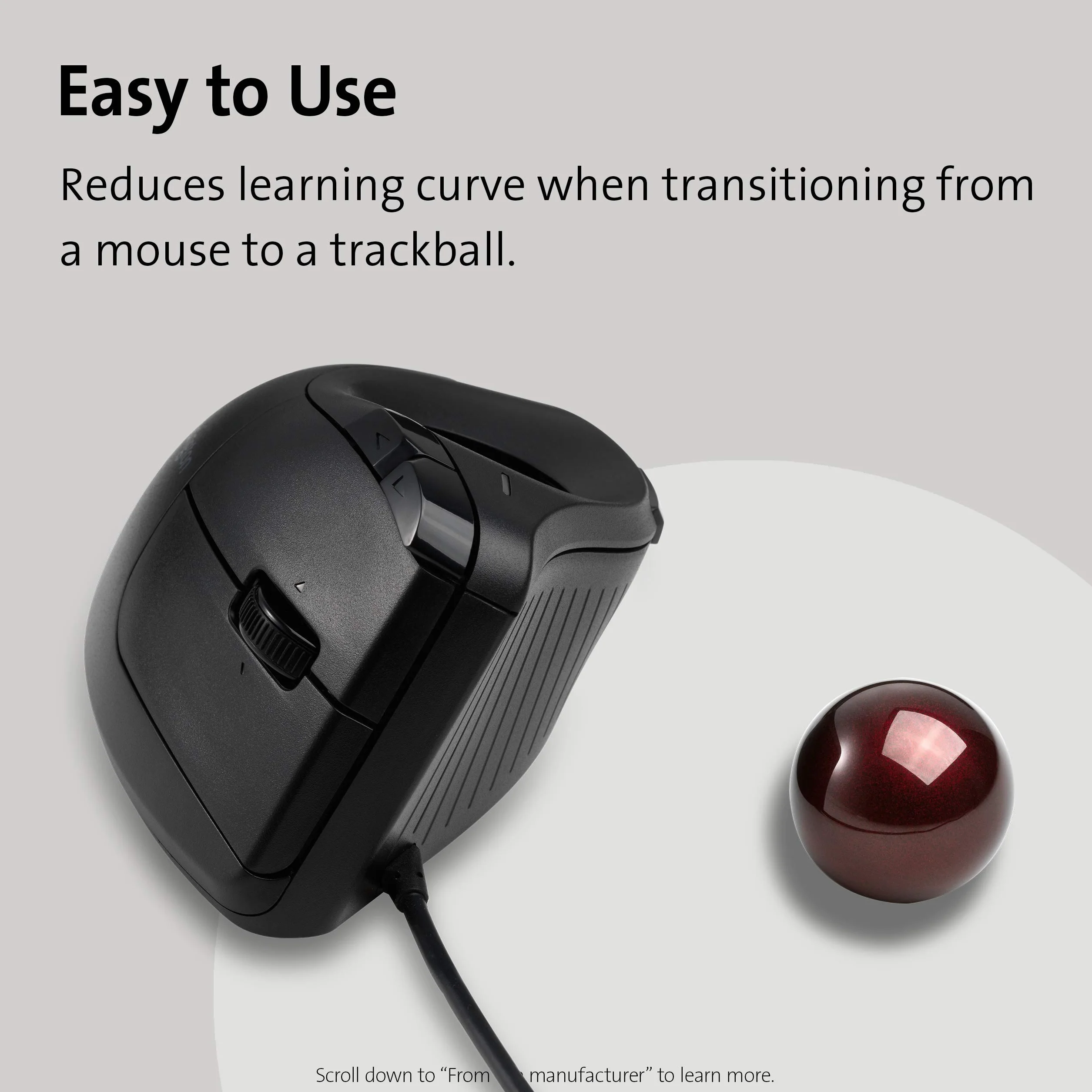 Kensington Pro Fit Ergo Trackball przewodowy K75256WW