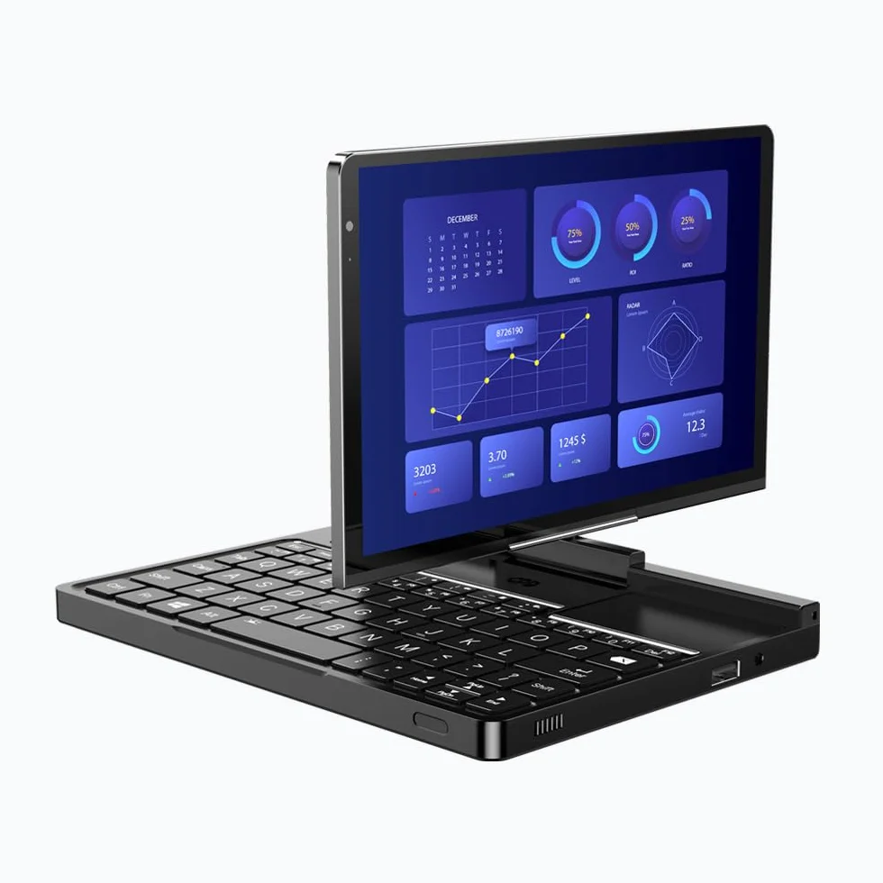 GPD Komputer kieszonkowy 4 (8840U) Ultra Mobile PC z aluminium z systemem Windows 11, wyświetlacz 8,8" Ultra HD, obracany o 180°, Ryzen 7 8840U, pamięć RAM: 16 GB LPDDR5x, SSD NVMe 1 TB, Wi-Fi 6E,